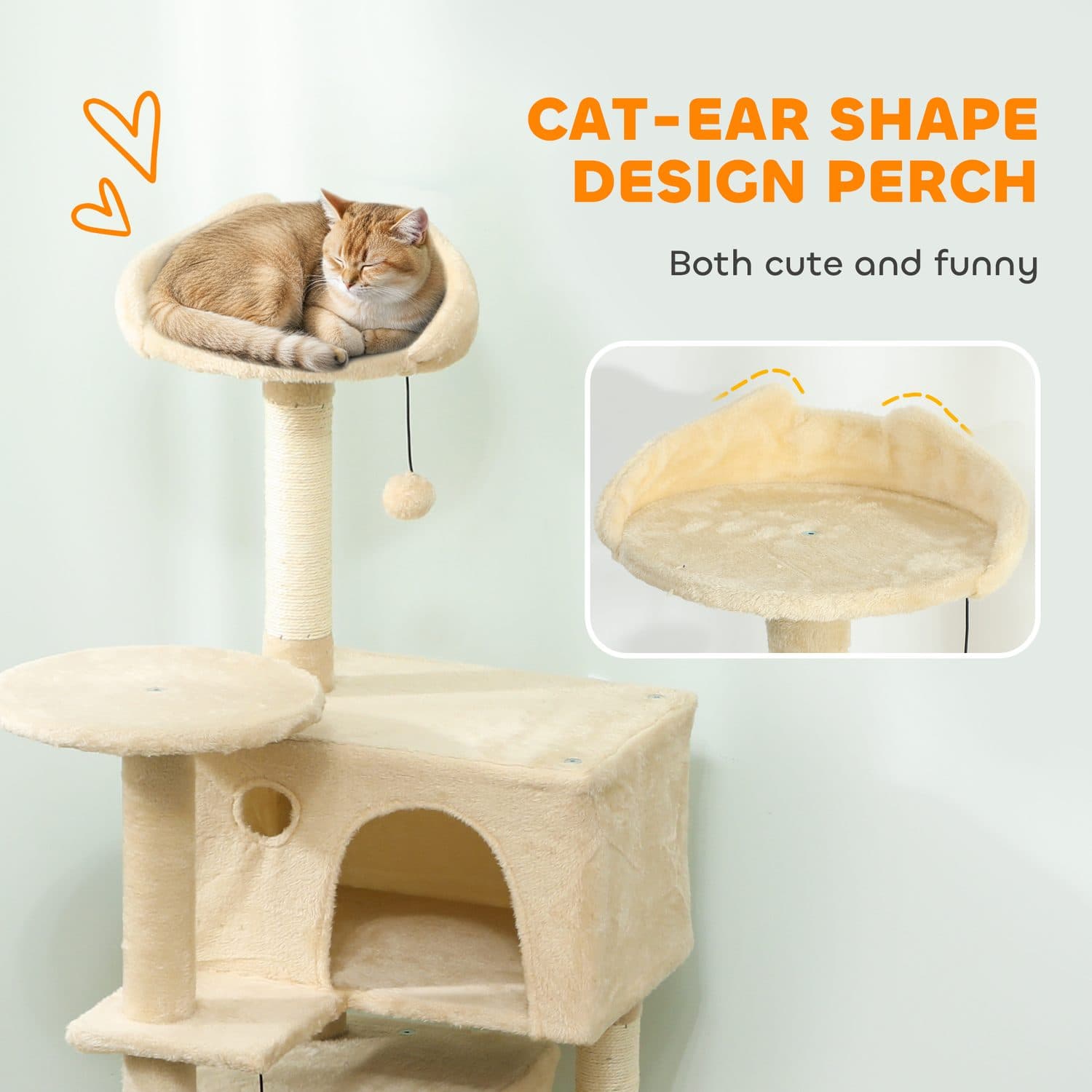 PawHut 140cm Cat Tree Tower With Sisal Scratching Posts - image 2