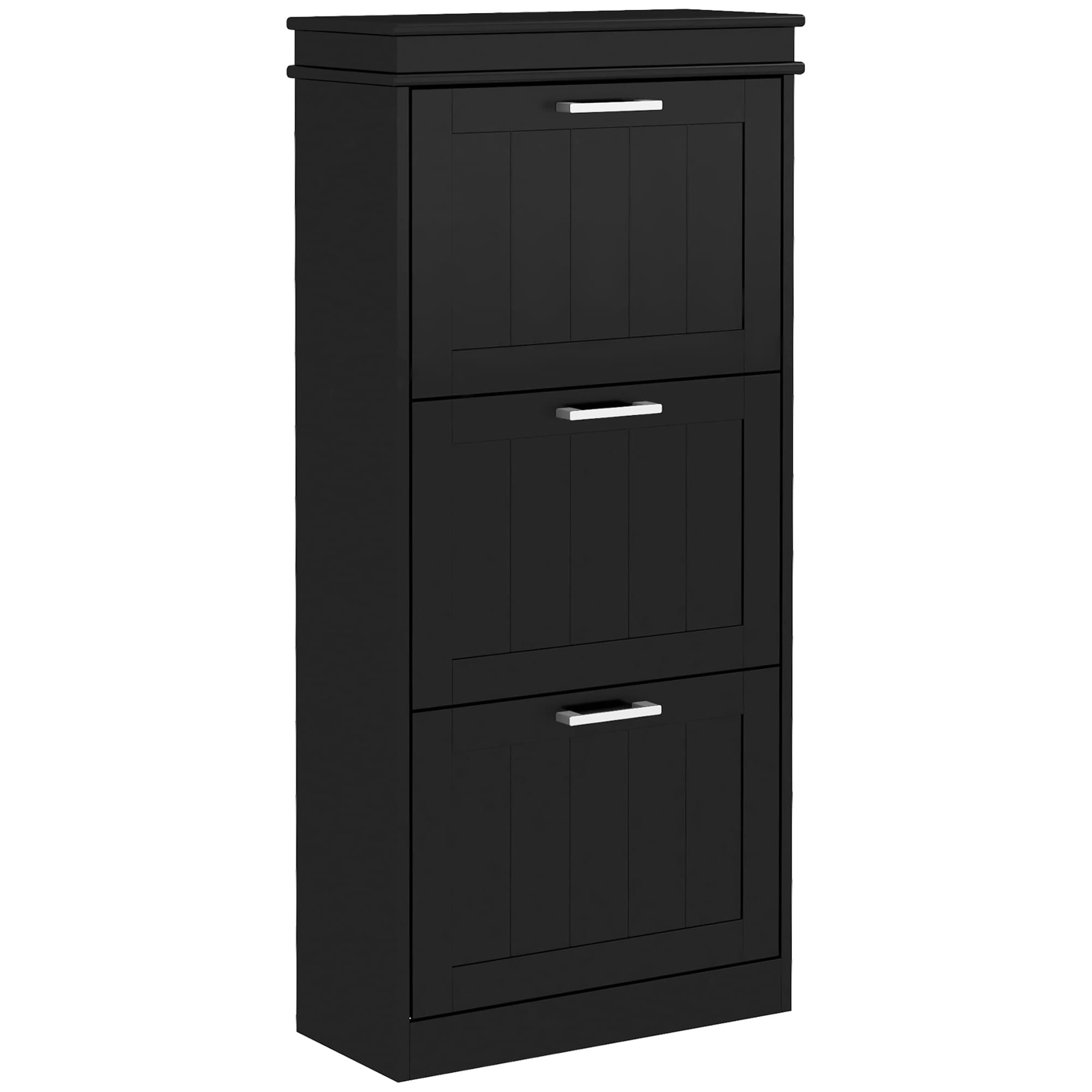 Slimline Black Shoe Cabinet