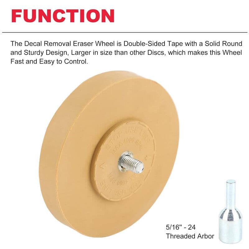 Remove stickers with 88 mm rubber eraser wheels - image 1