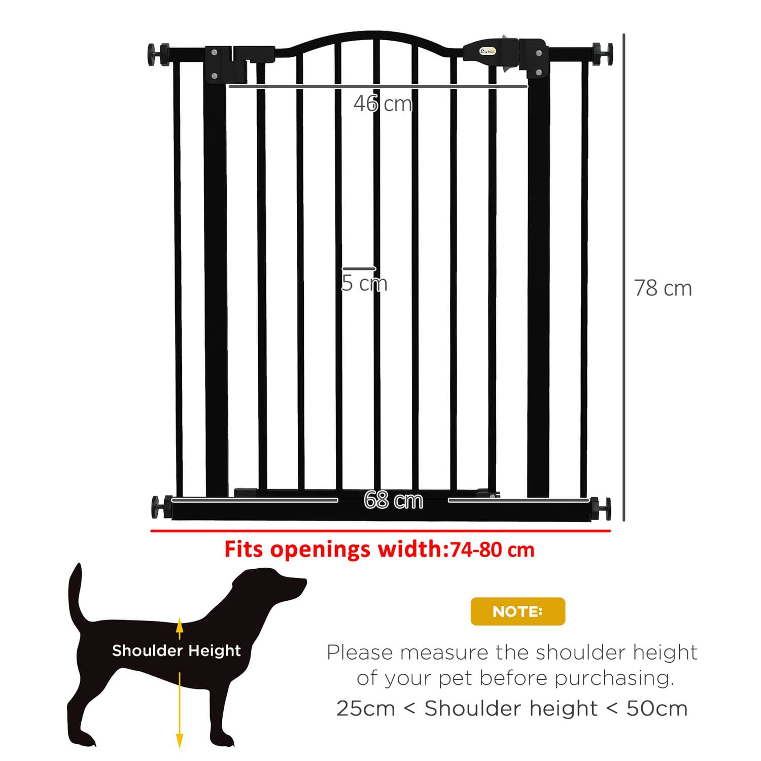 Adjustable Black Metal Pet Safety Gate with Walk-Through Door - image 1