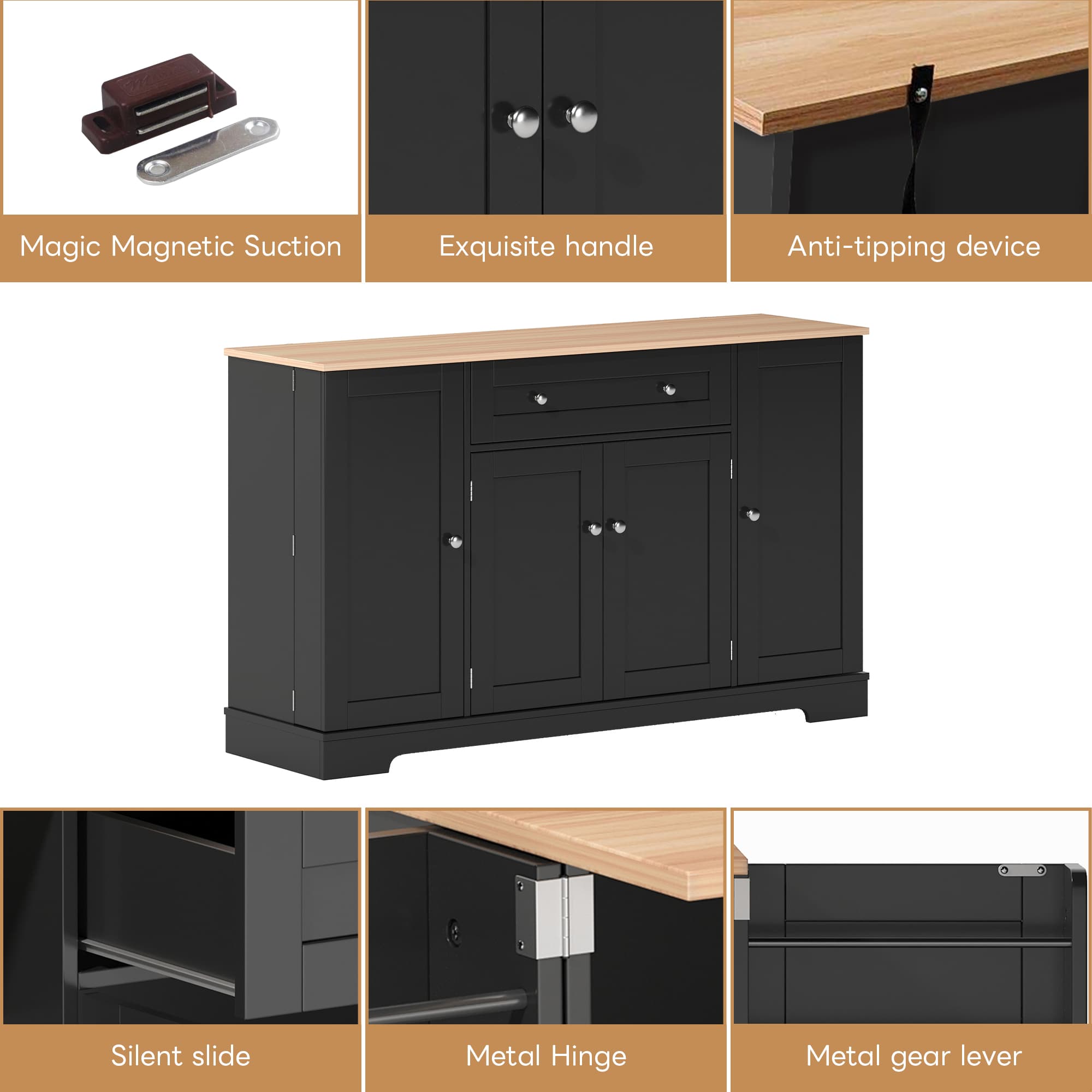Modern Black Storage Sideboard - image 3