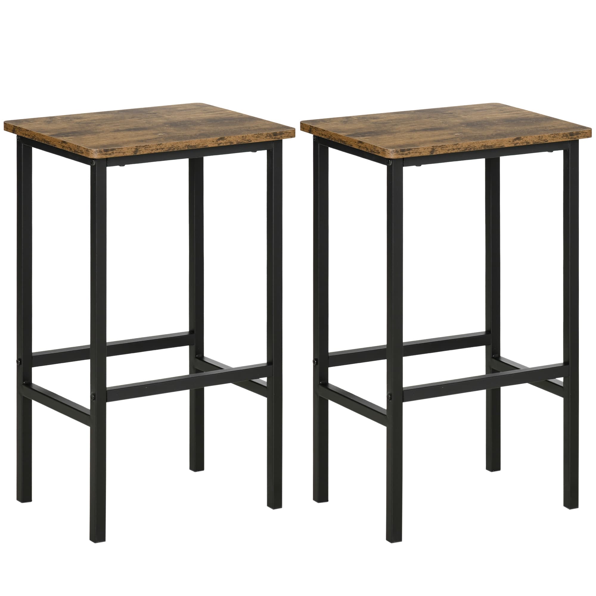 Industrial bar stools for compact kitchen counters - Rustic Brown
