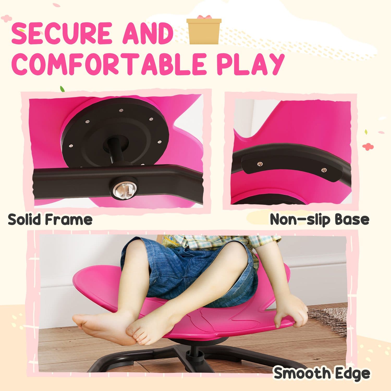 Pink Sensory Spinning Chair - image 3