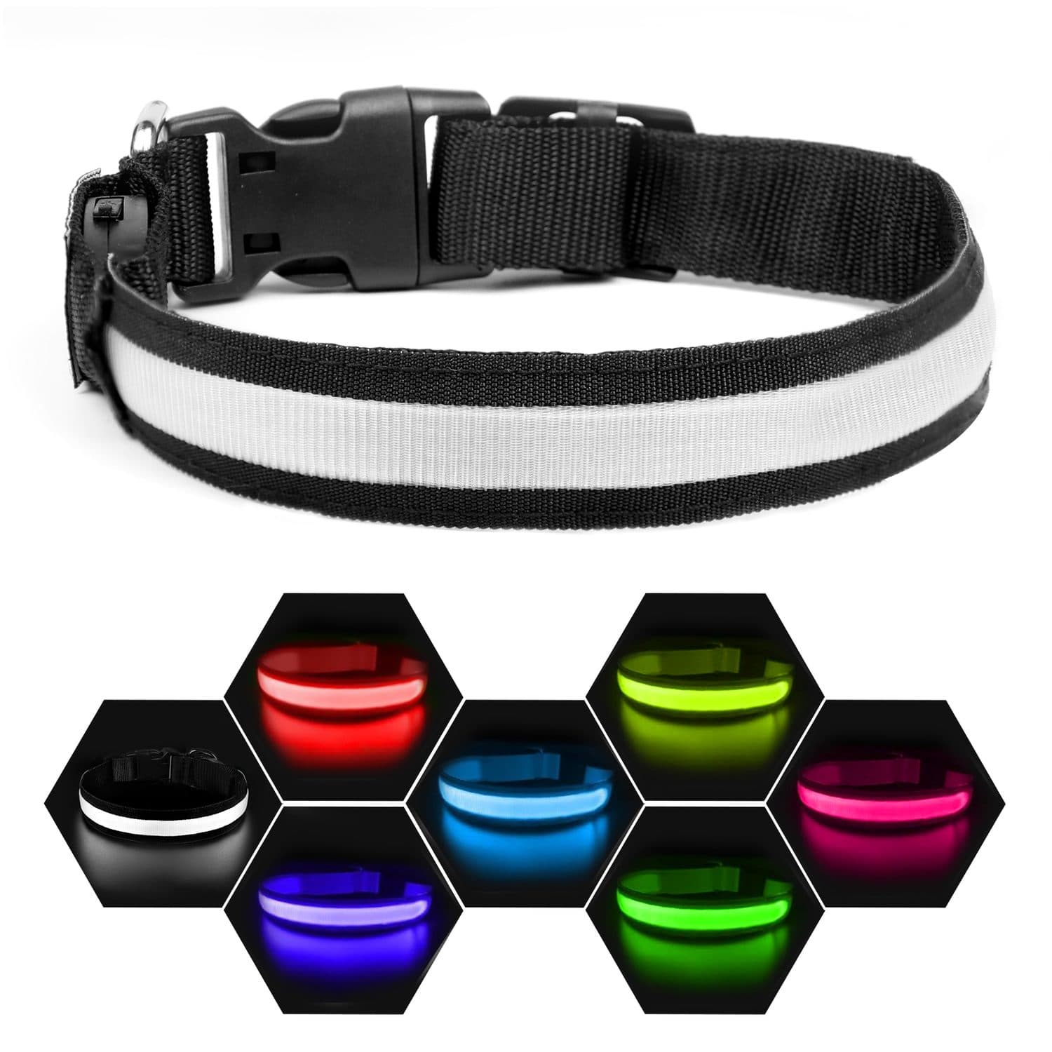 LED Light Up Dog Collar for Night Walks