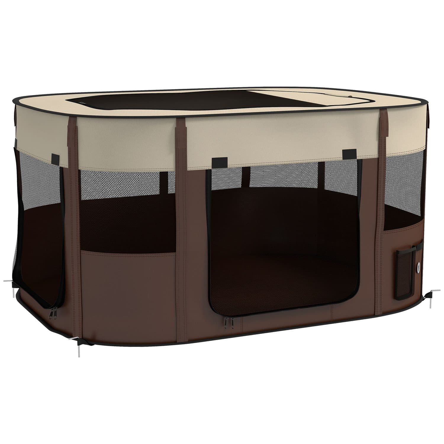 PawHut Portable Dog Playpen with Ground Stakes
