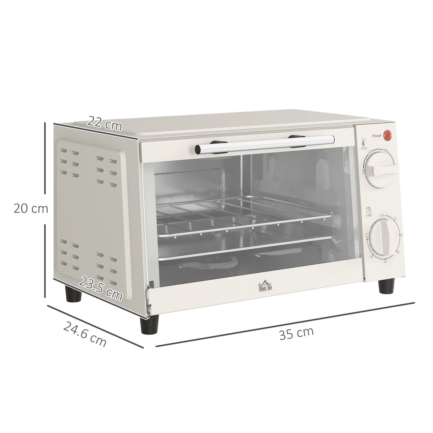 9-Litre Countertop Mini Oven with Temperature and Timer Controls - image 3