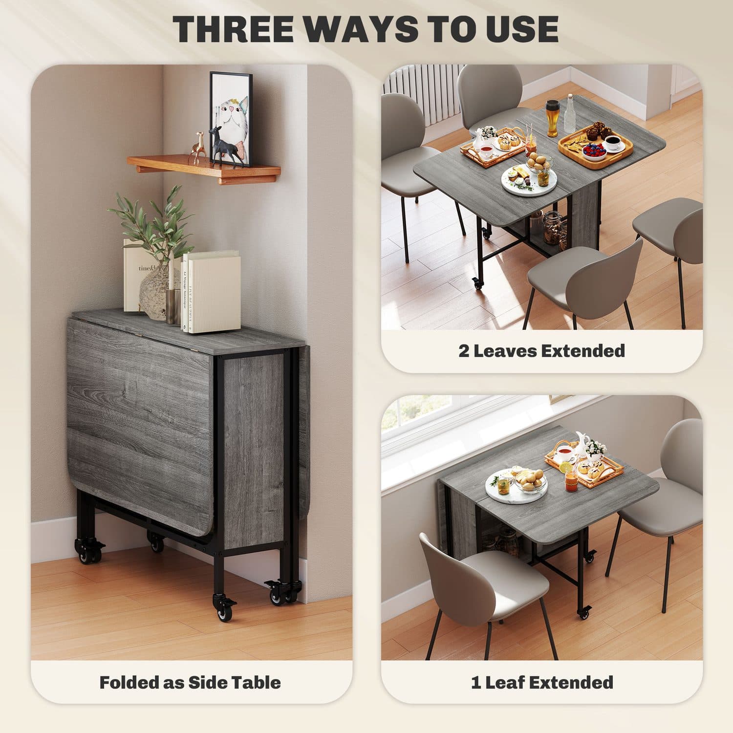 6-Seater Drop Leaf Dining Table - image 3