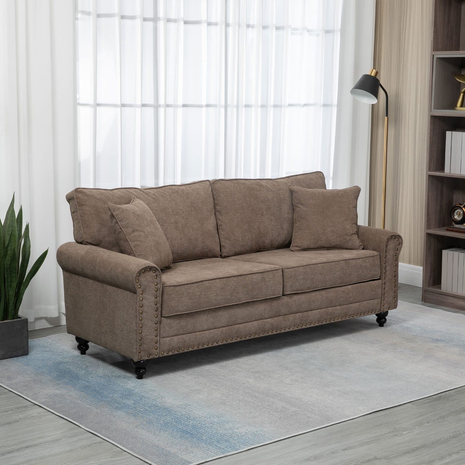 A compact brown sofa made for everyday lounging - image 2