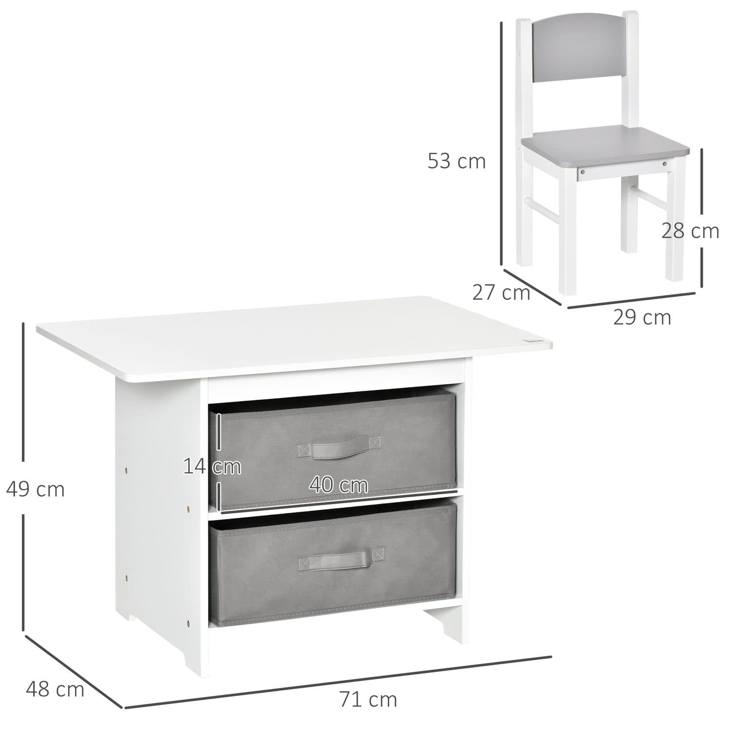 3-Piece Kids Table and Chairs Set - image 3