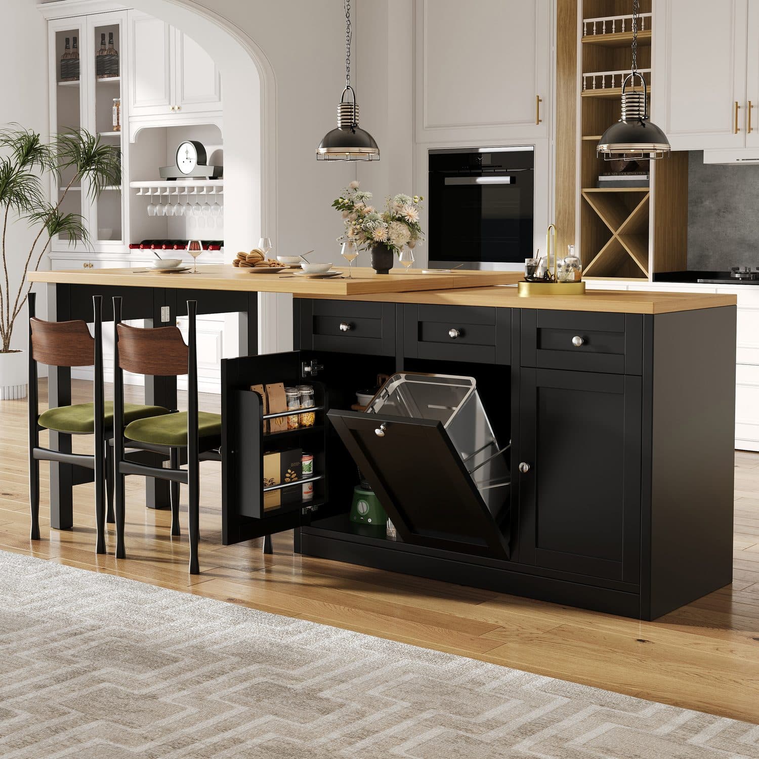 Extendable Black Bar Table - image 4