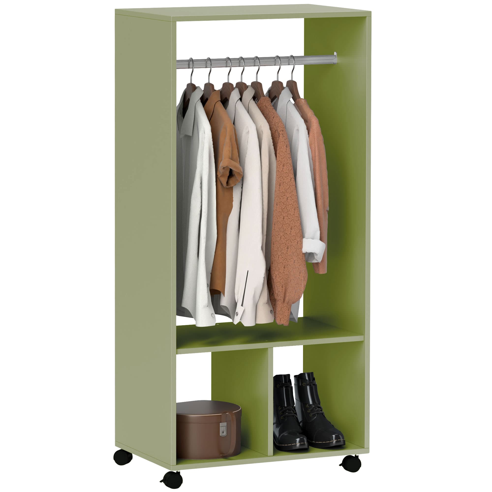 Mobile Green Open Wardrobe