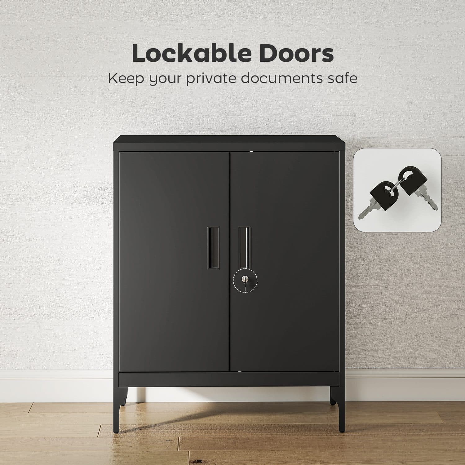 Secure Black Metal Cabinet - image 3