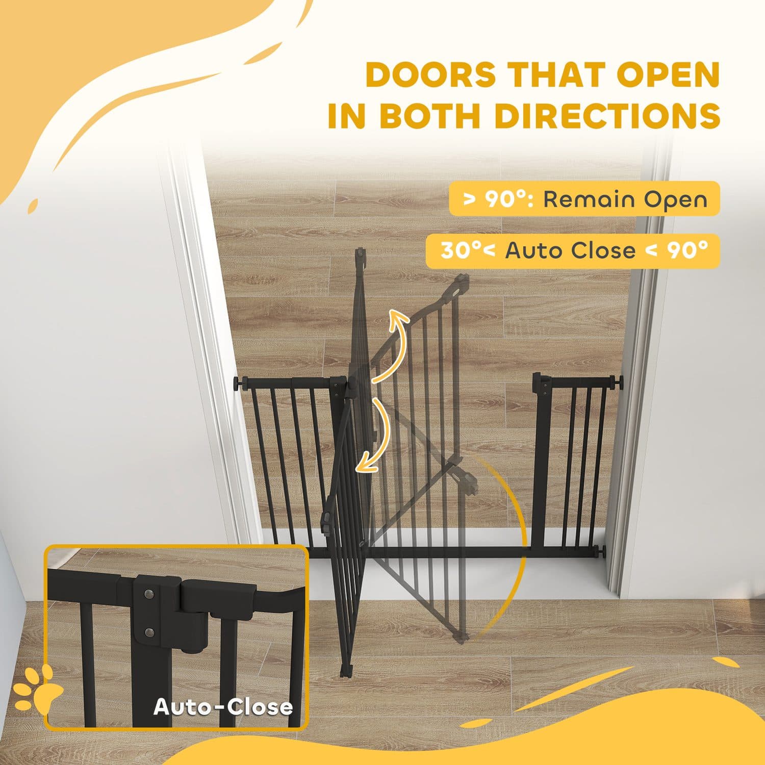 Adjustable Metal Pet Safety Gate with Auto-Close Door - image 2