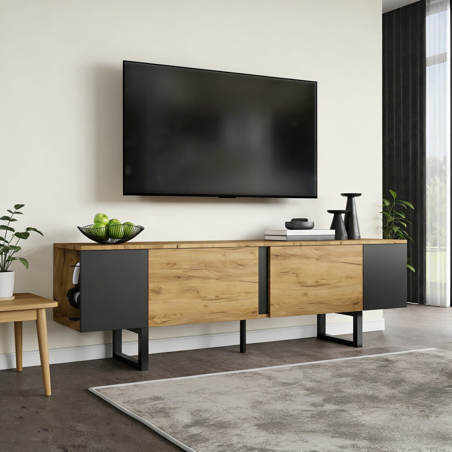 180cm Natural Wood TV Unit - image 1