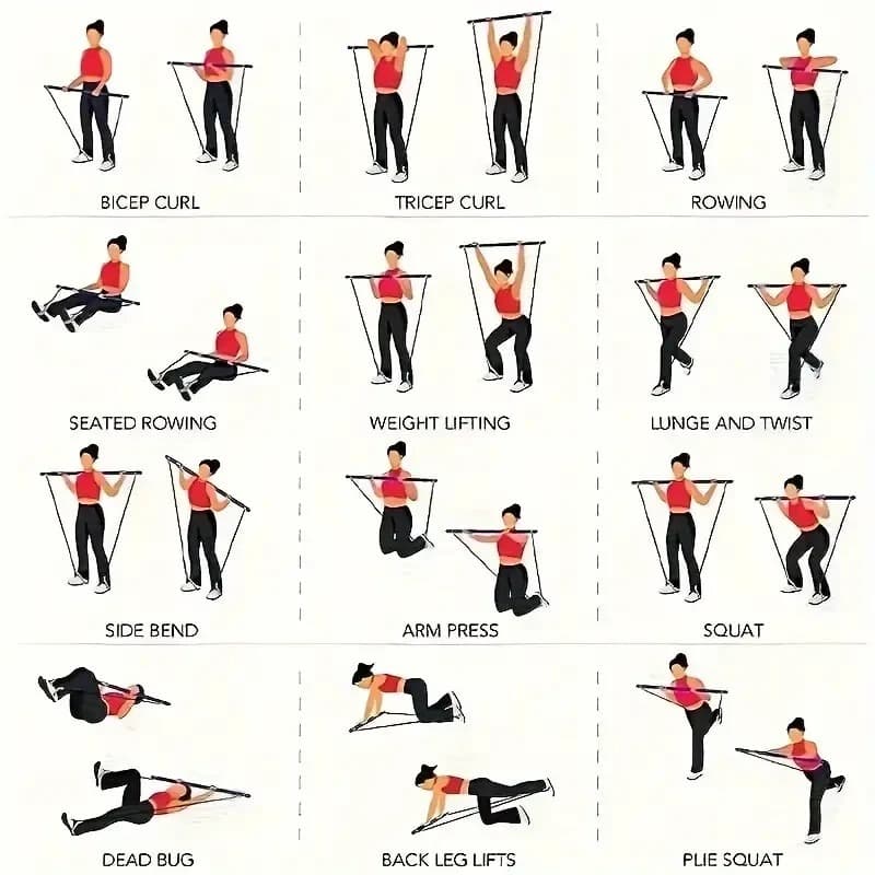 Six-Band Pilates Bar Kit for Total-Body Strength Training - image 8