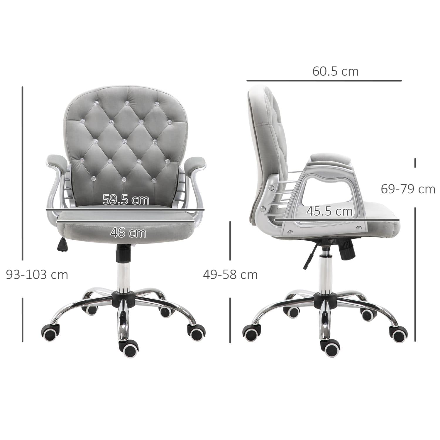 Grey Velvet Swivel Chair - image 3