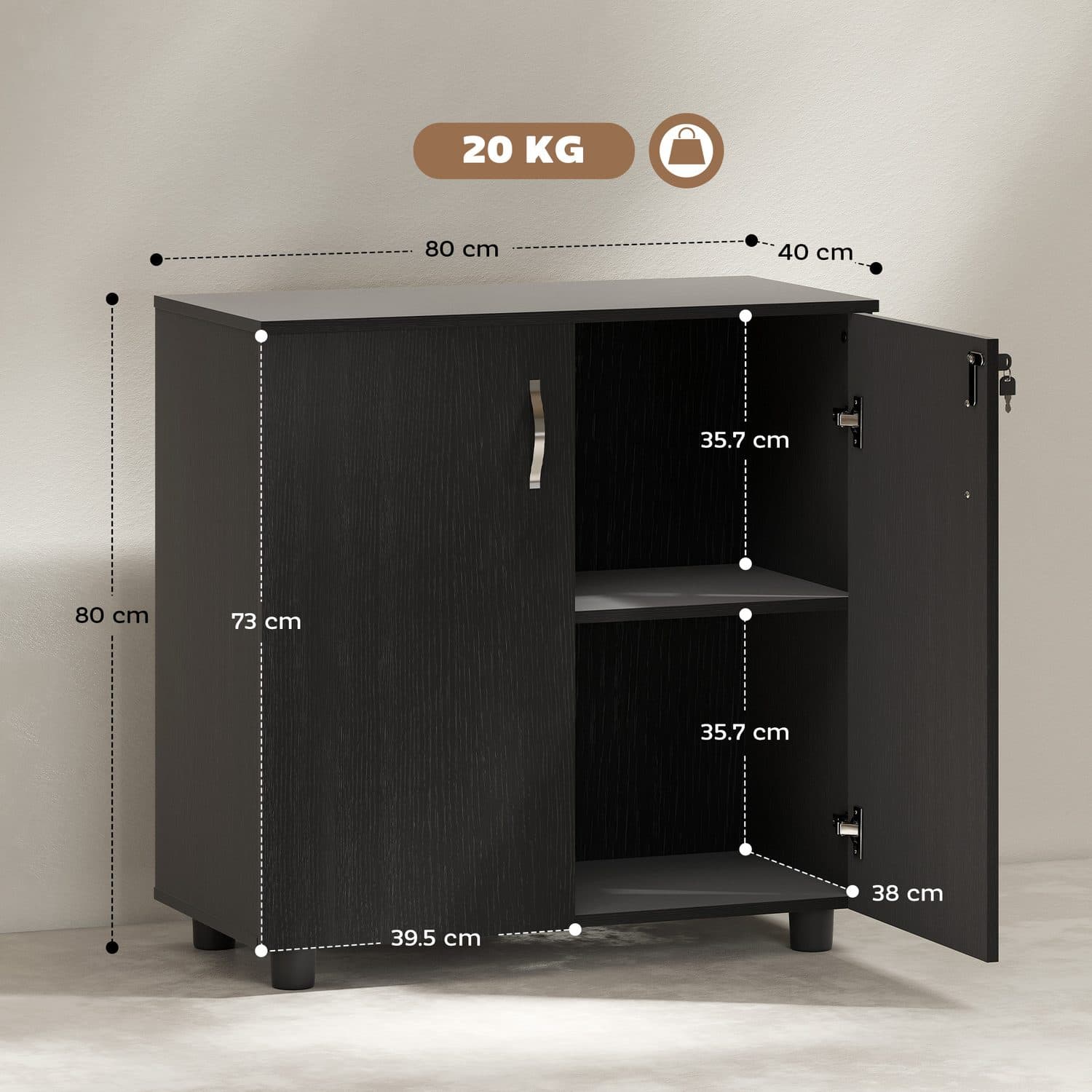 Secure Two-Tier Office Cabinet - image 4