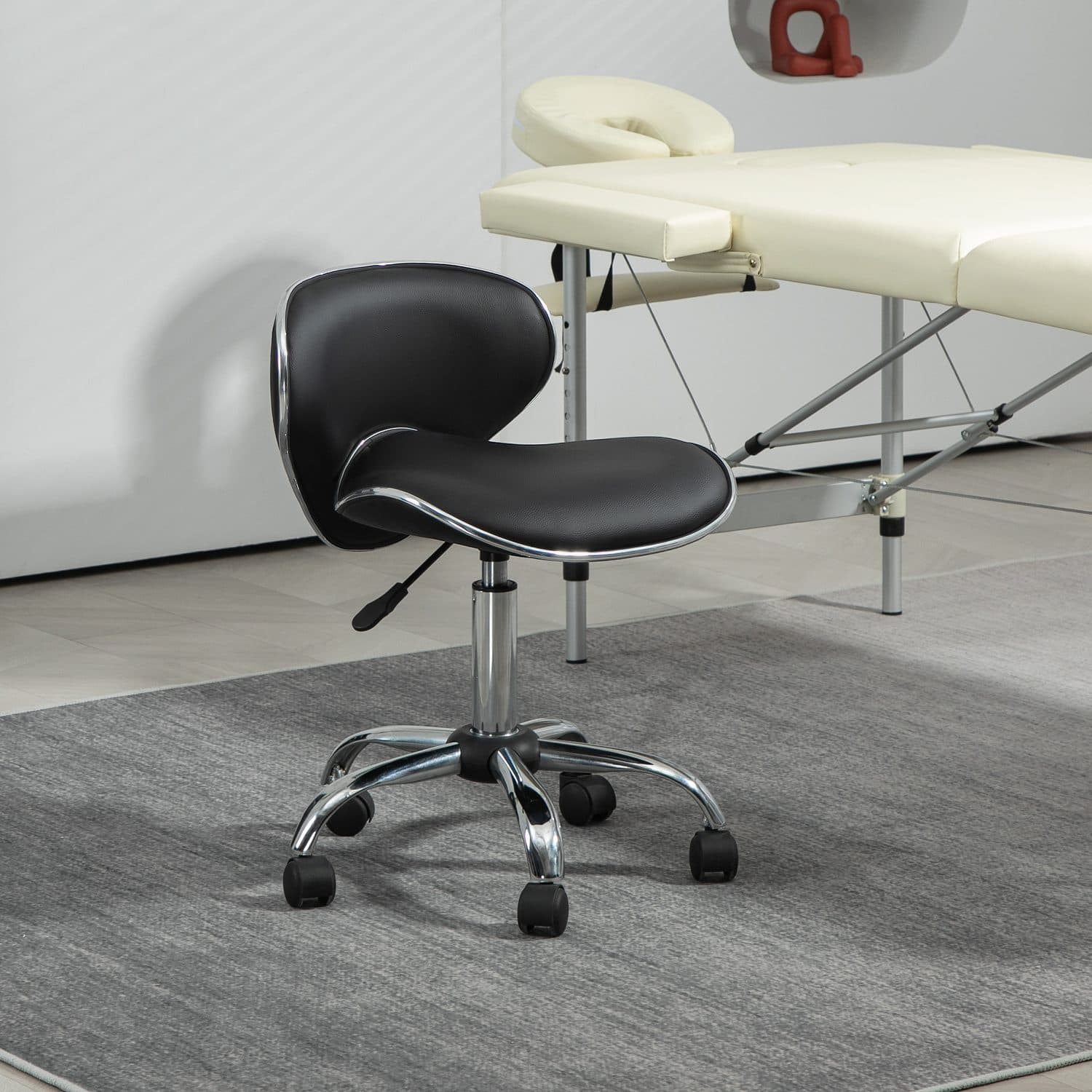 Adjustable Black Salon Stool - image 5