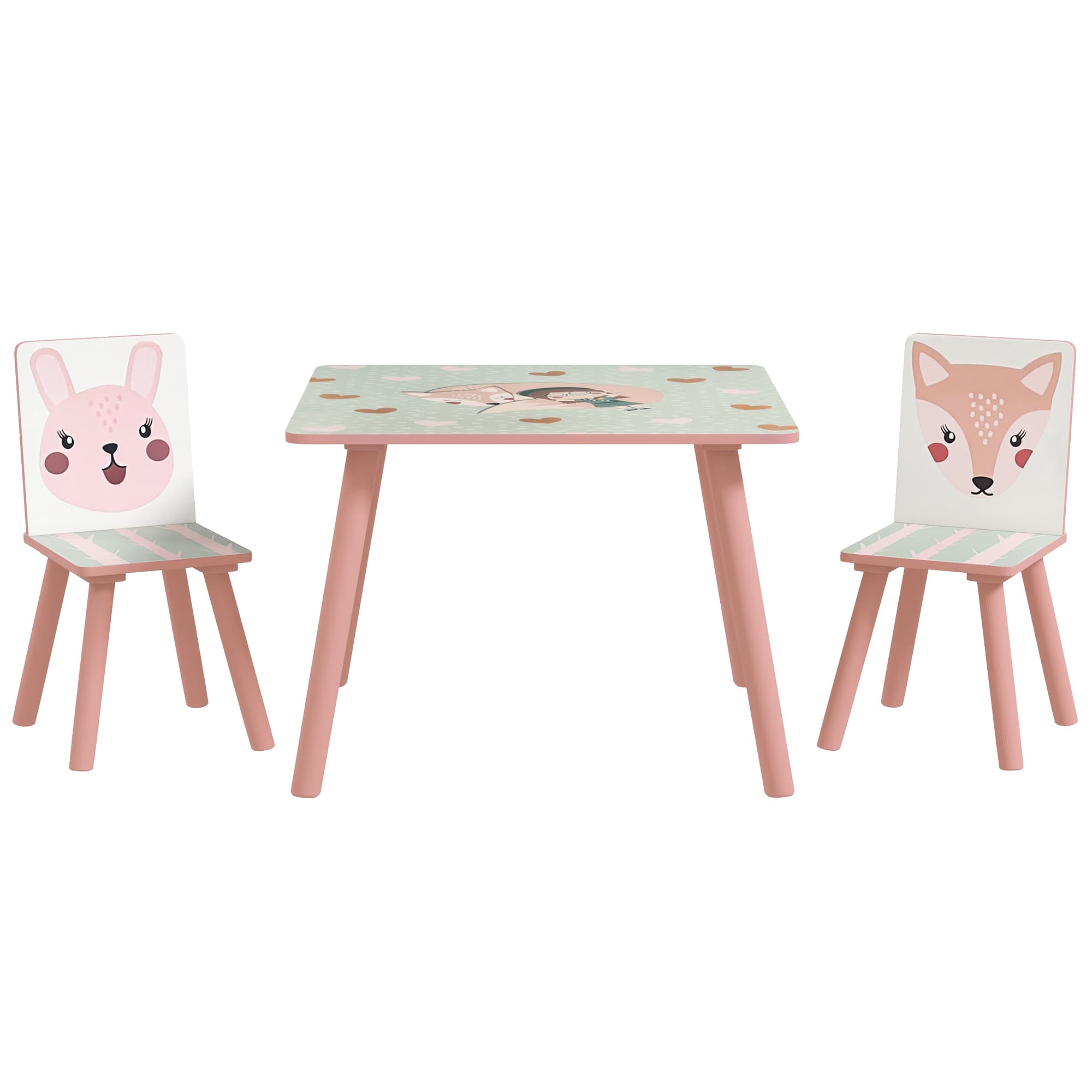 ZONEKIZ Pink Table & Chairs