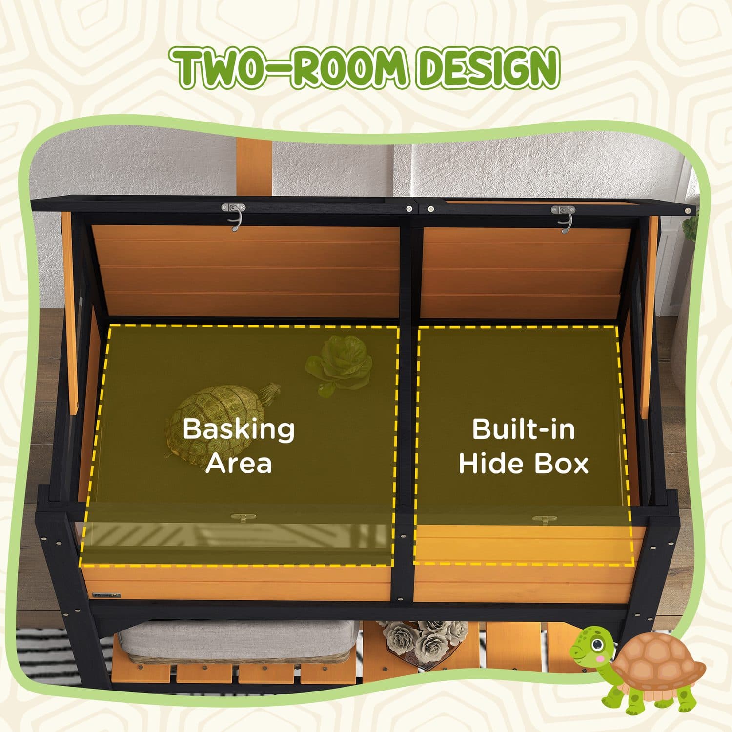 Wooden Tortoise House with Shelter, Run & Basking Area - image 5