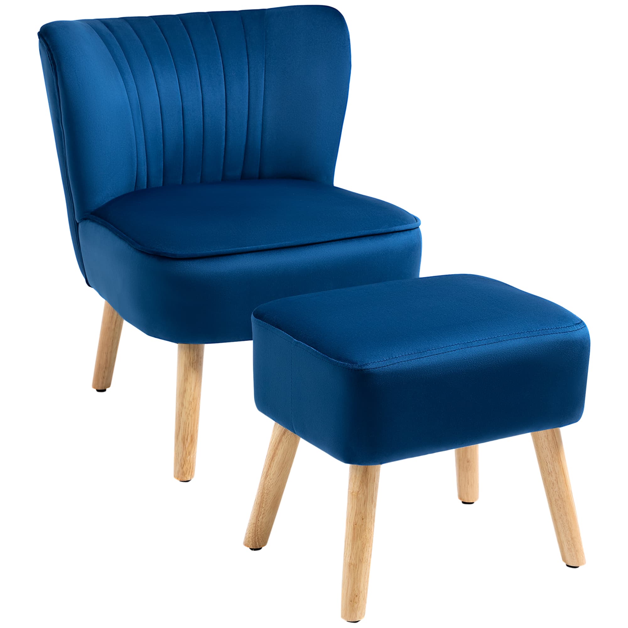 Velvet Tub Chair & Ottoman