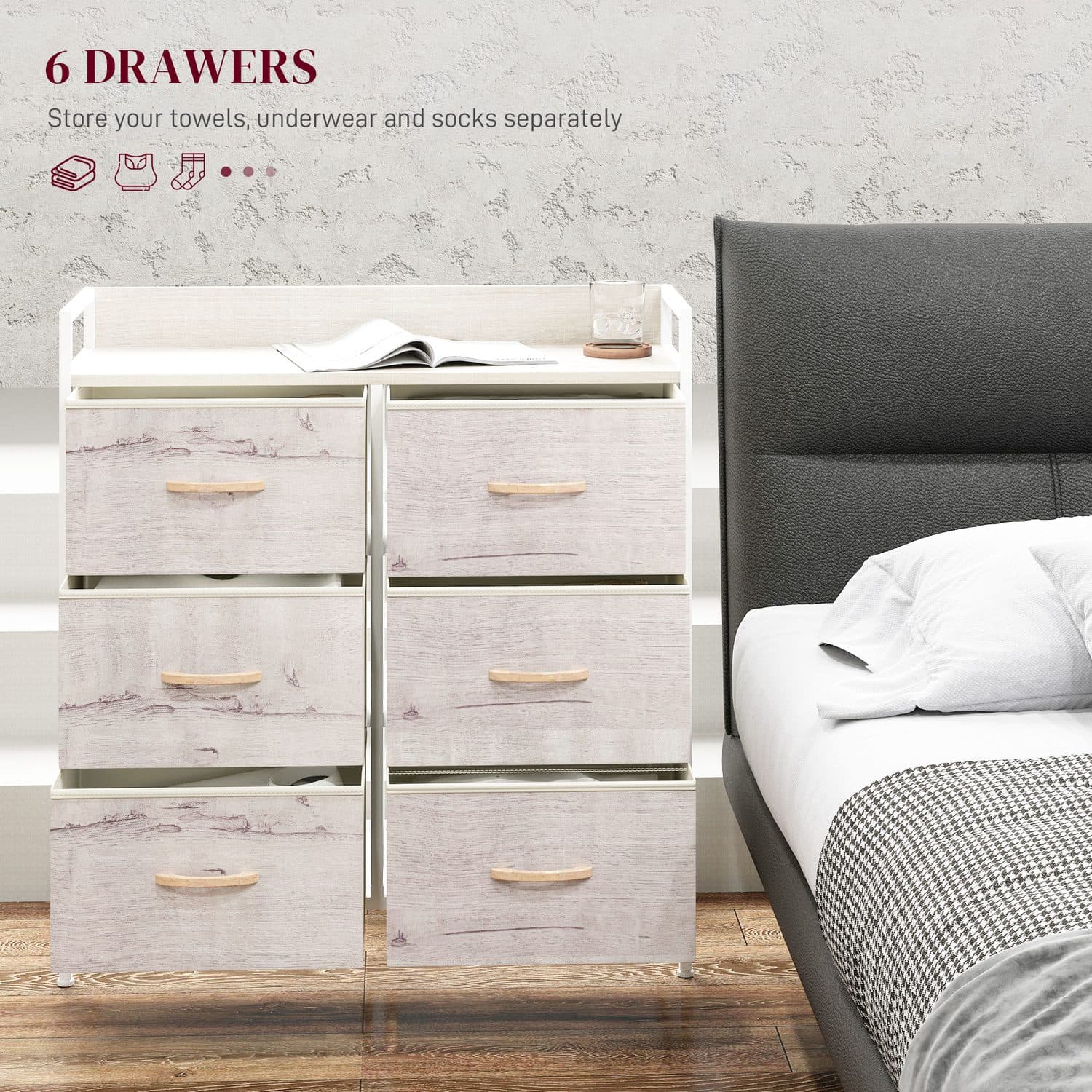 Rustic 6-Drawer Fabric Chest - image 2