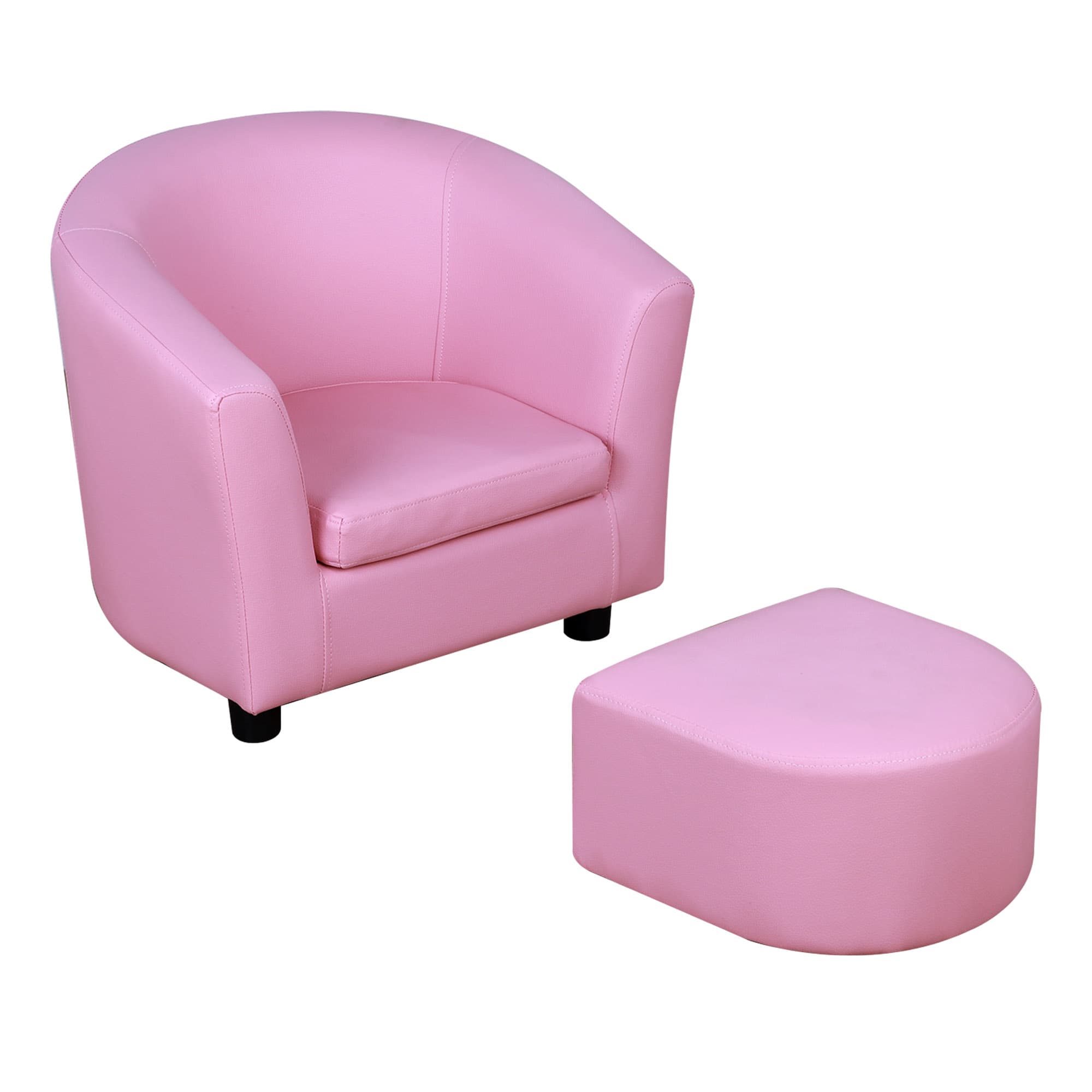 Pink Toddler Armchair & Footstool for Effortless Comfort