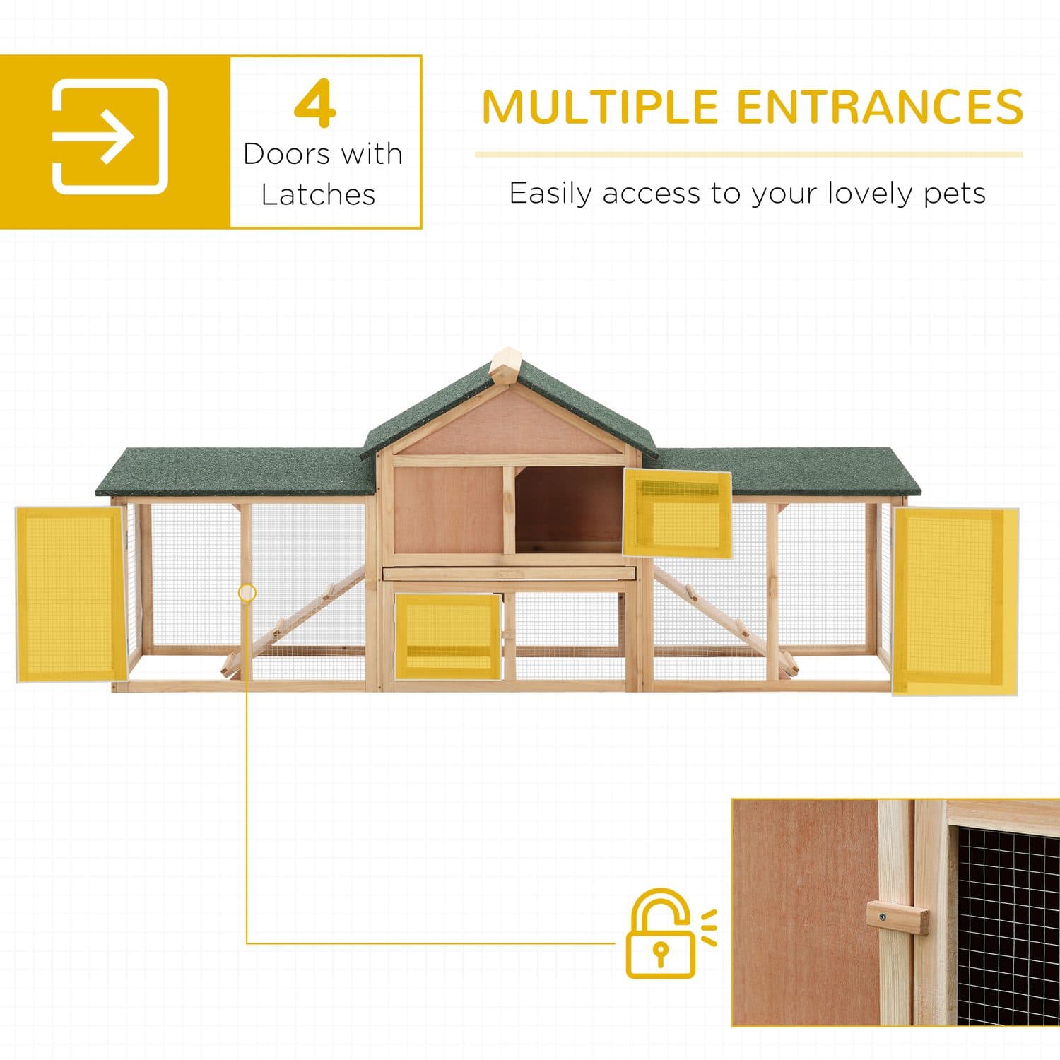 PawHut Large 2 Storey Rabbit Hutch with Run - image 2