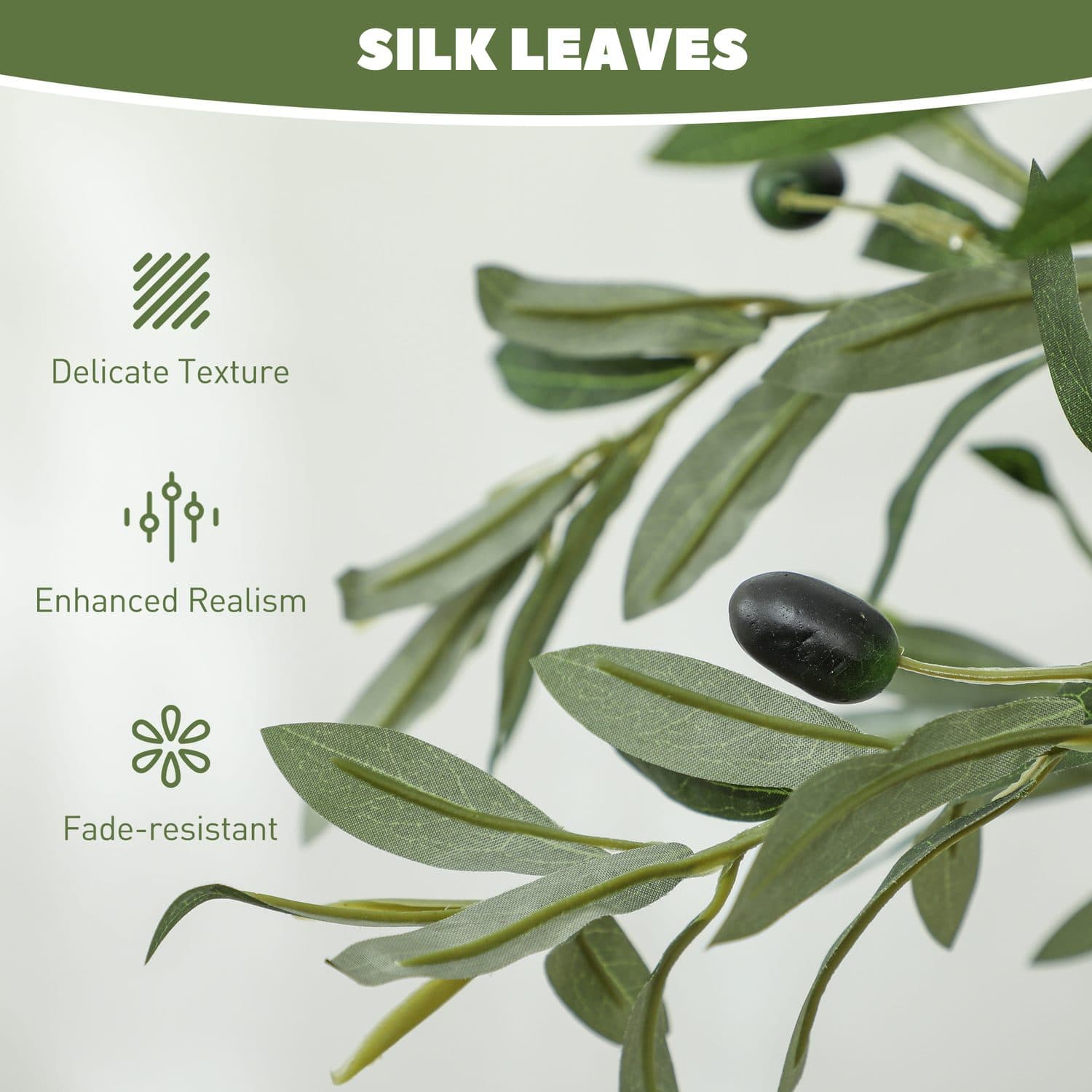 Set of Two Artificial Olive Trees with Silk Foliage and Weighted Pots - image 2