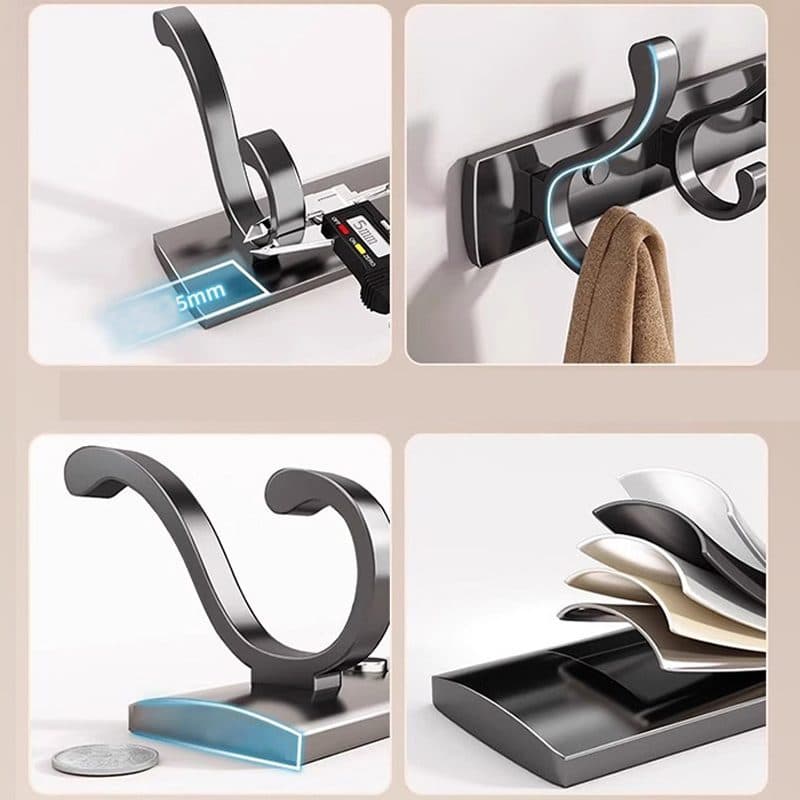 Slim 12 hook wall rack for coats, bags and keys - image 5