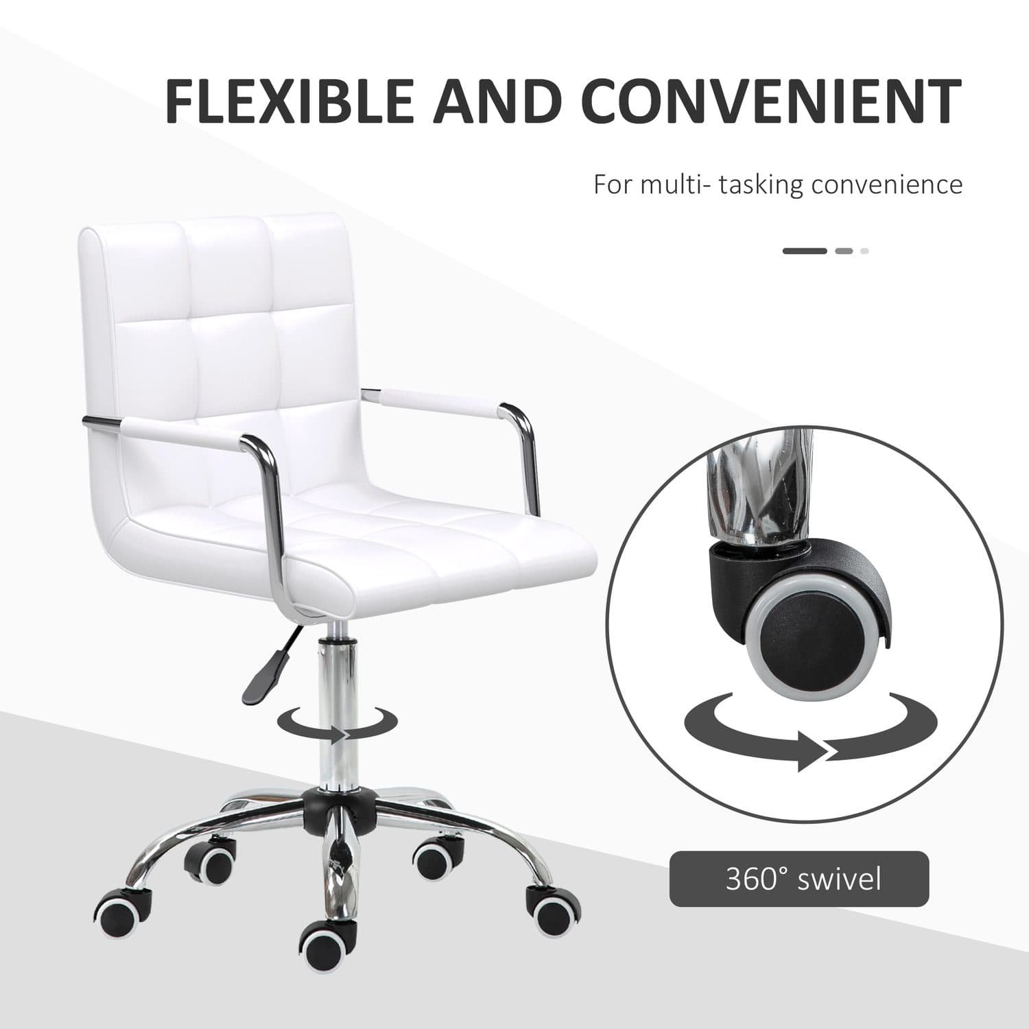 White Leather Vanity Chair - image 4