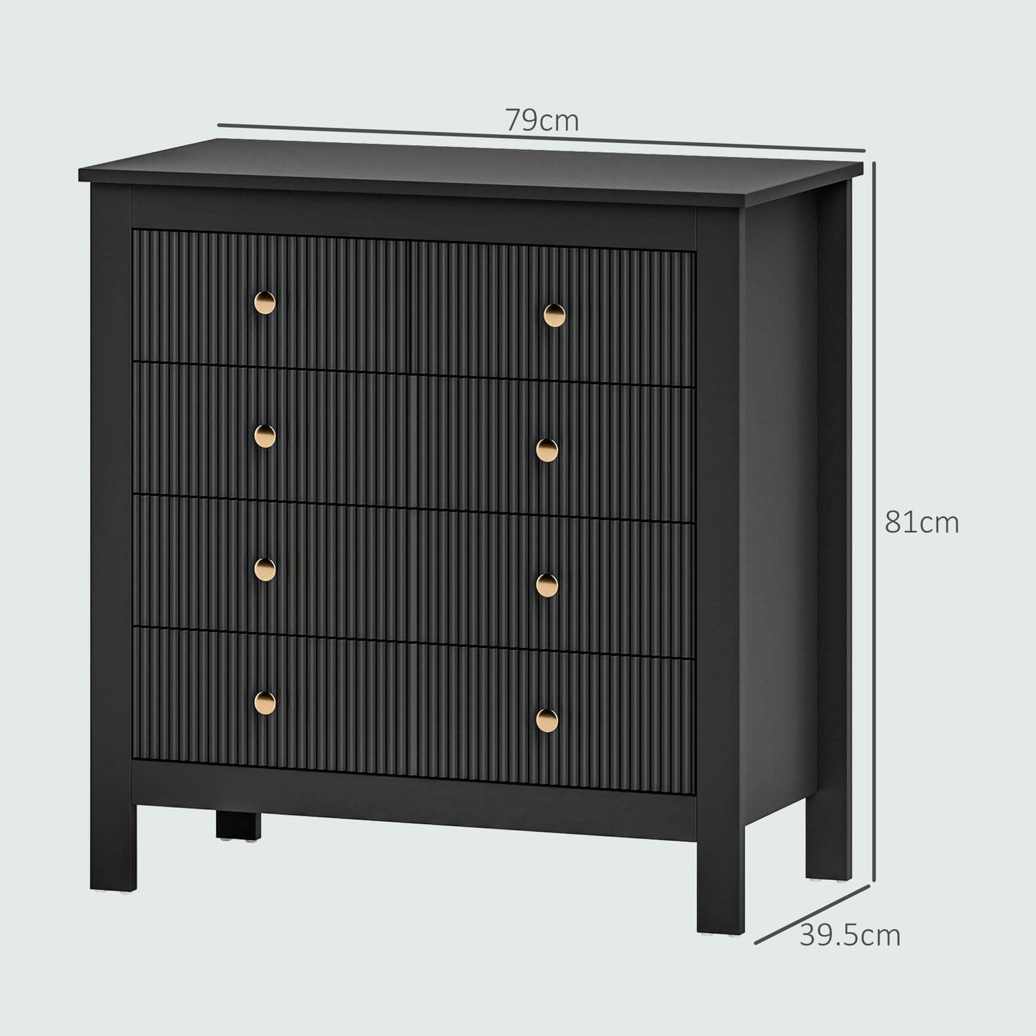 Black 5-Drawer Chest - image 3