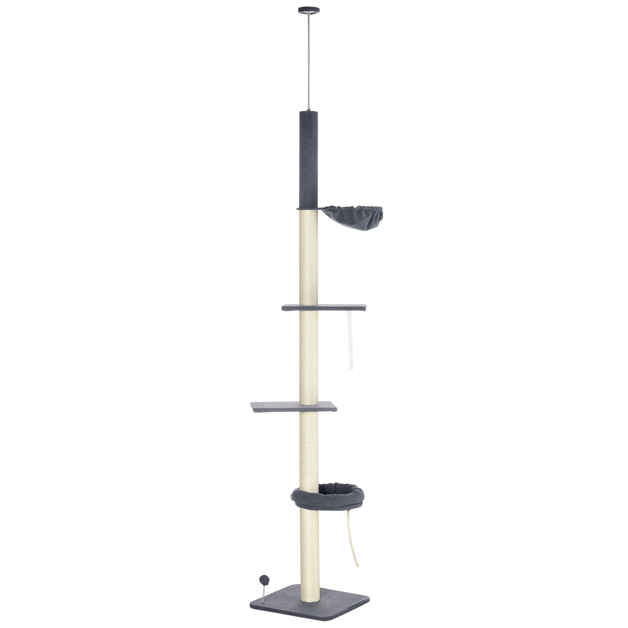 5-Tier Floor-to-Ceiling Cat Tree for Active Indoor Cats