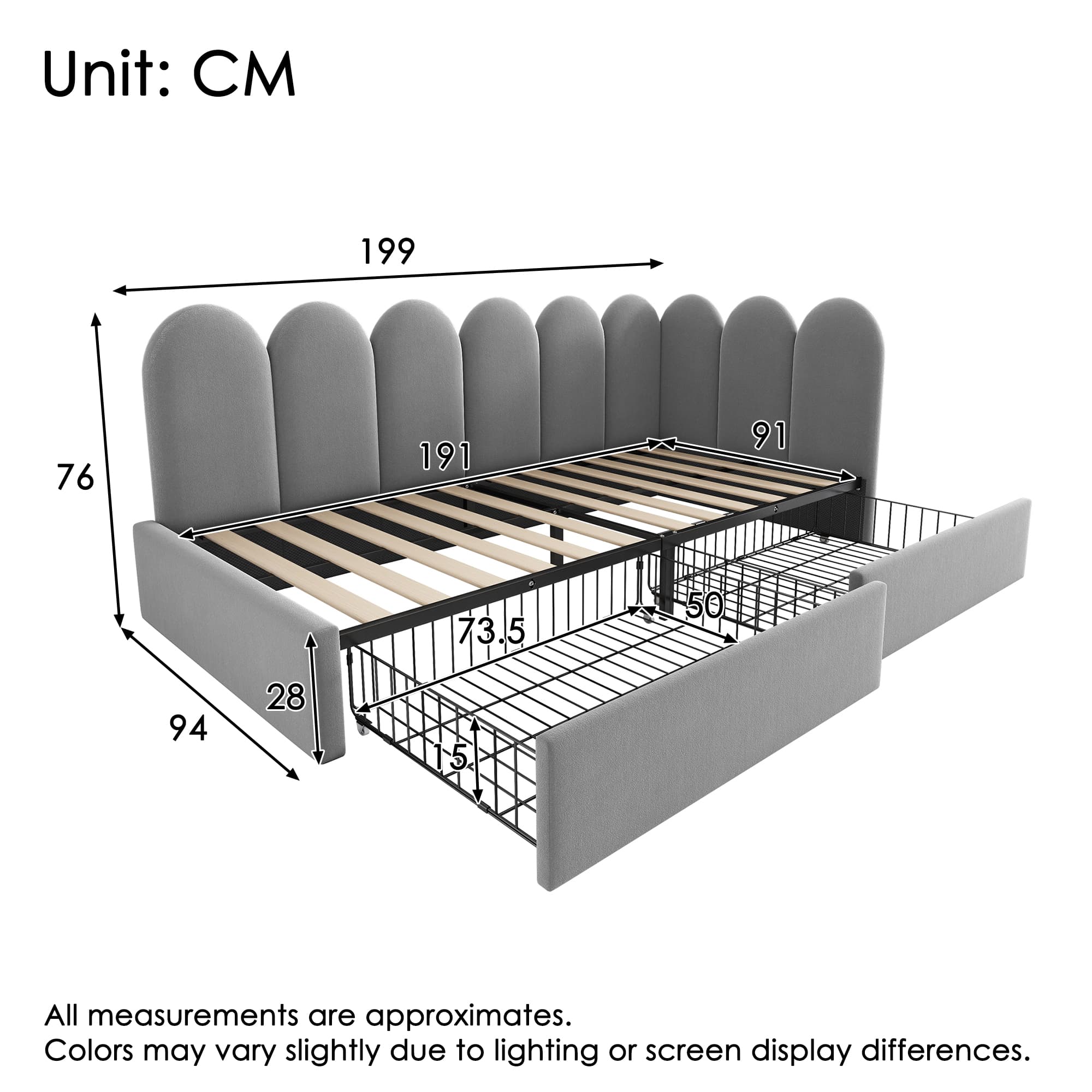 Velvet Daybed, Sofa & Storage Bed - image 4