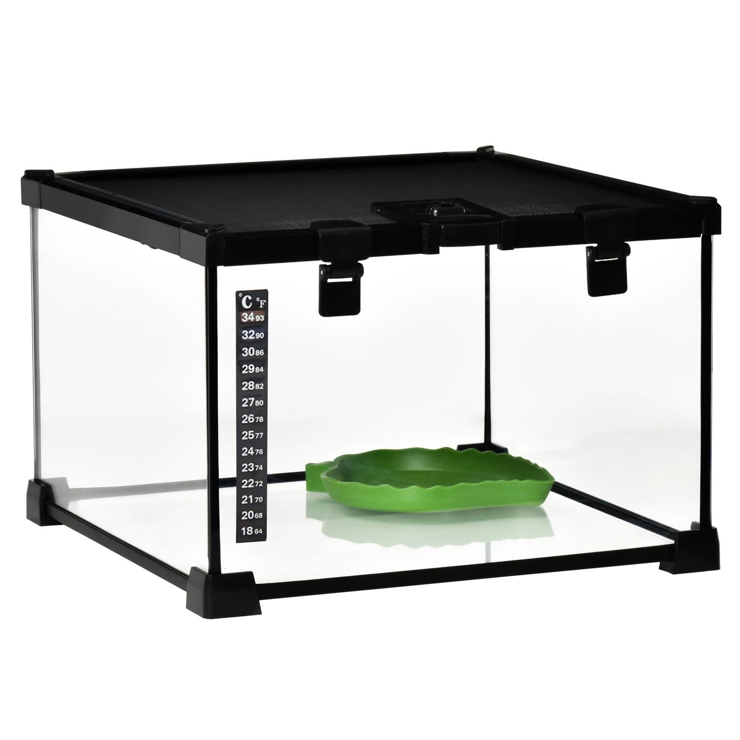 PawHut 360° Glass Vivarium for Lizards, Frogs and Spiders