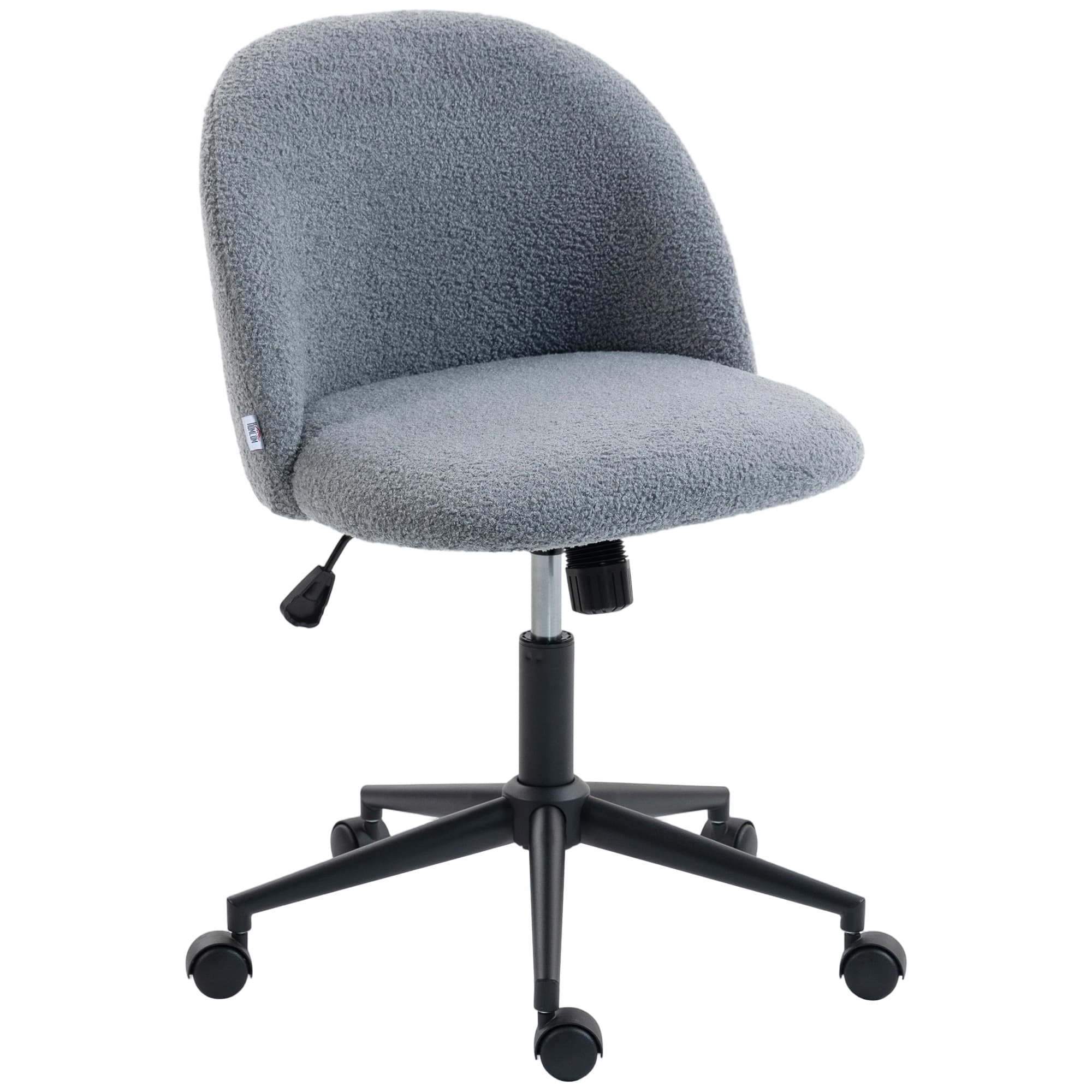 Grey Teddy Fleece Office Chair