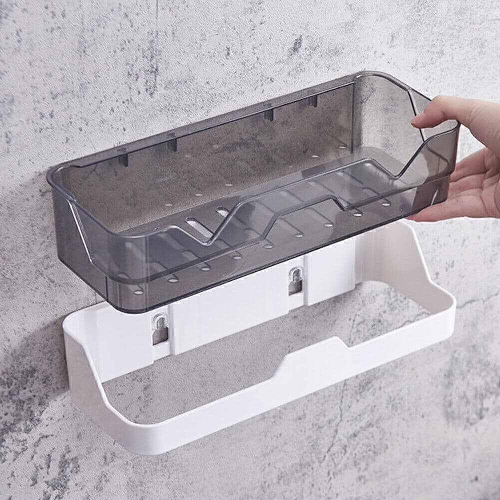 No-Drill Bathroom Shelf with Drainage — Self-Adhesive Wall Caddy - image 8