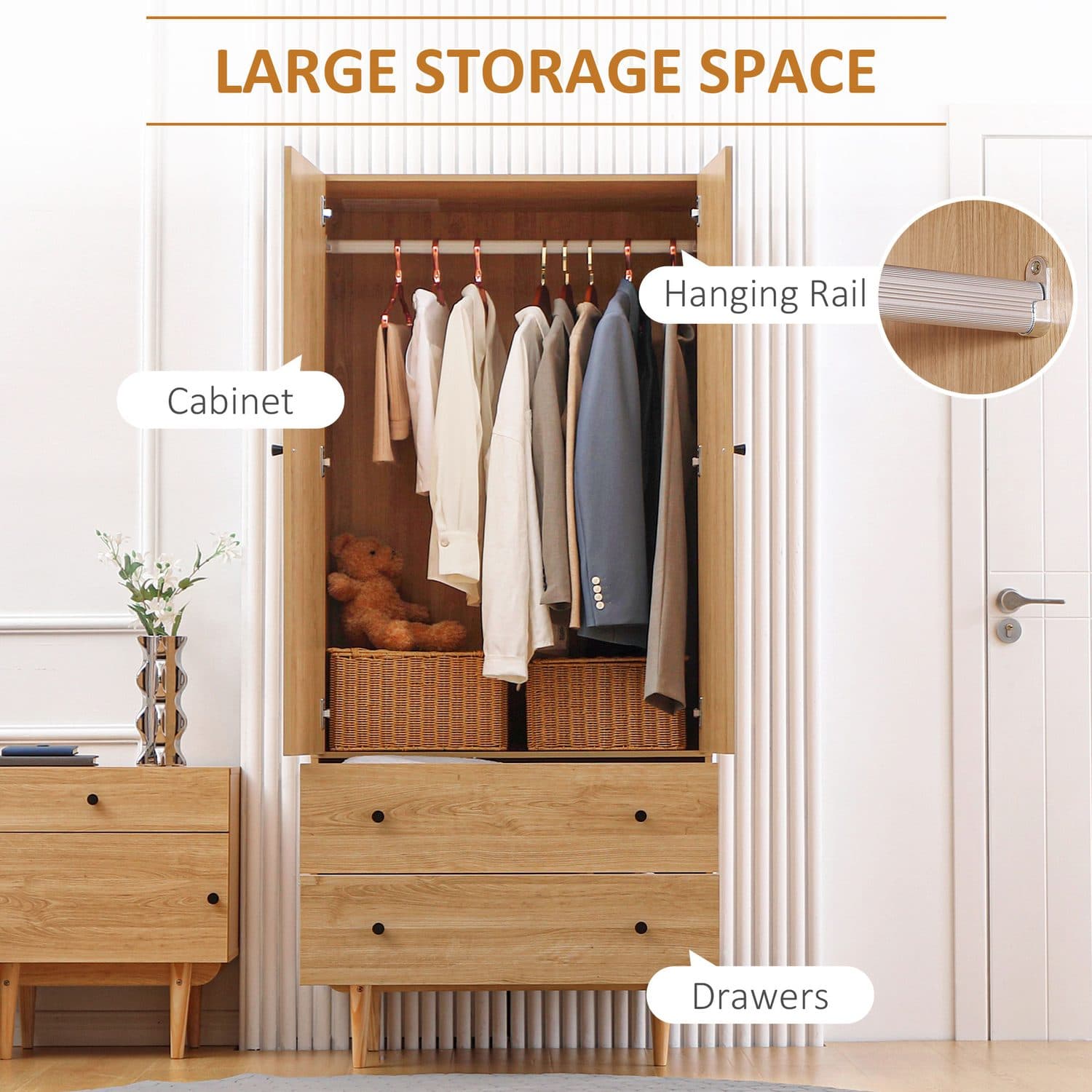 Natural Wood Wardrobe - image 5