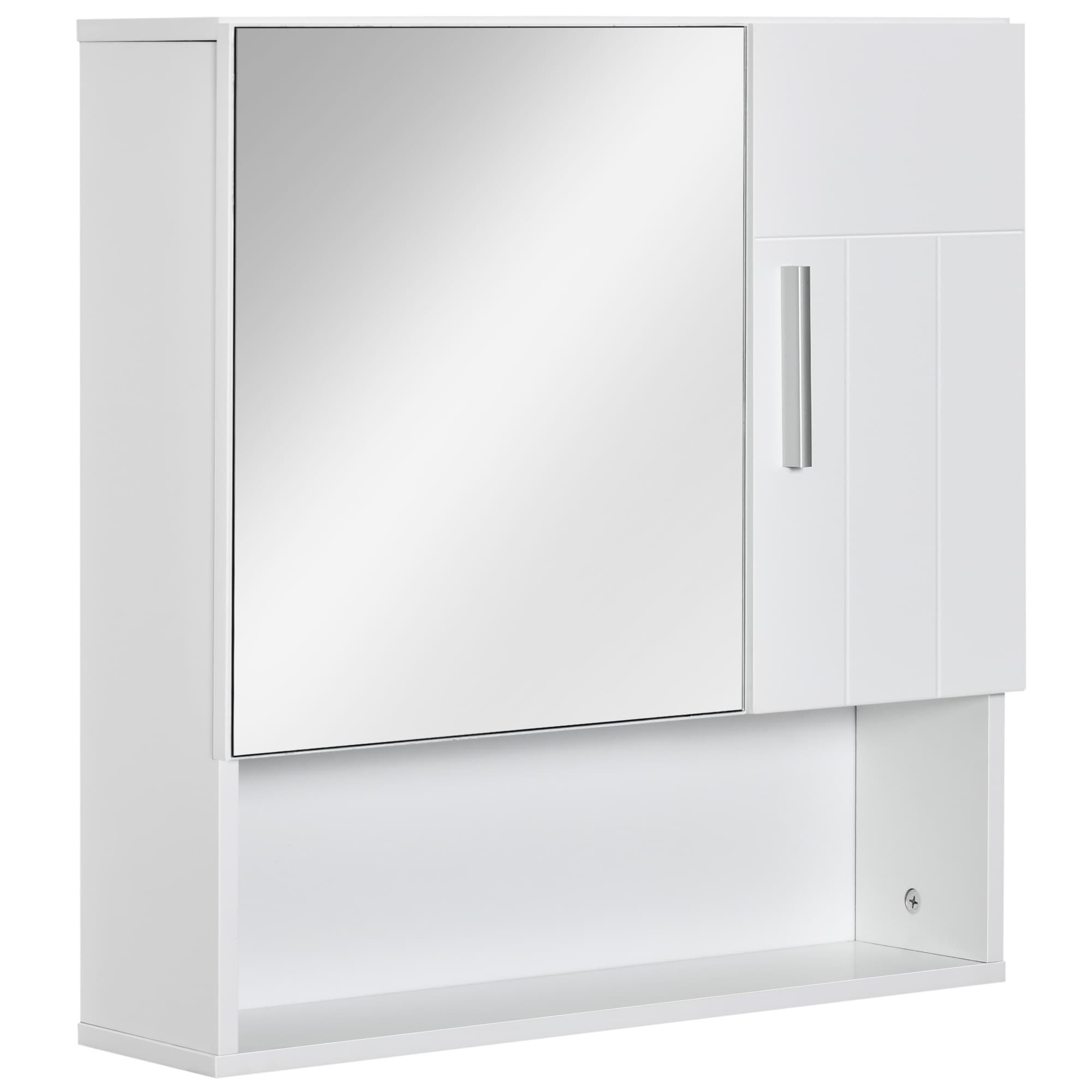 White Bathroom Mirror Cabinet with Storage