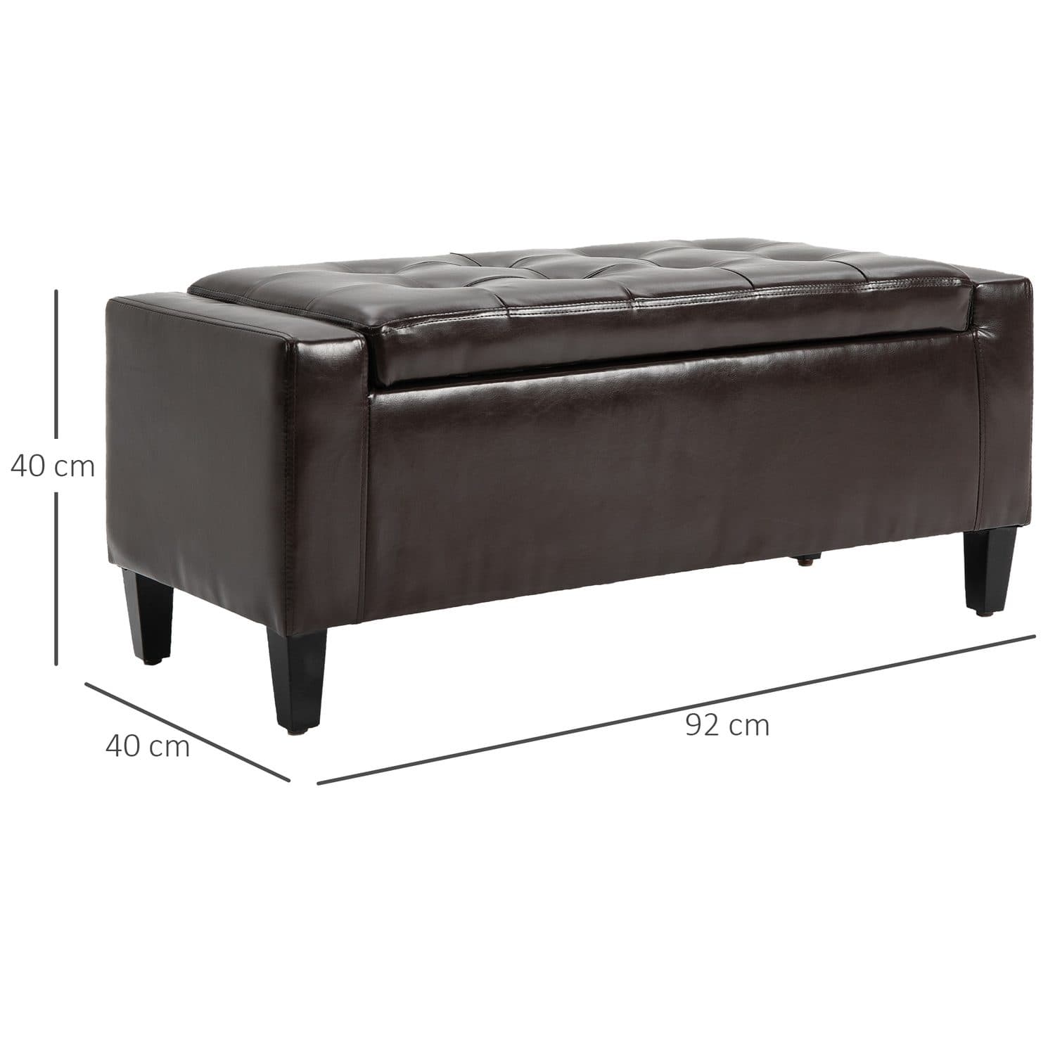 Declutter in Style with this Brown Faux Leather Storage Bench - image 1