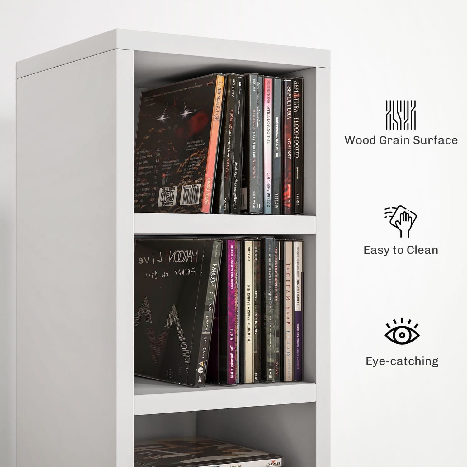 White Tall CD Tower — 204-Disc 12-Tier Media Storage - image 2