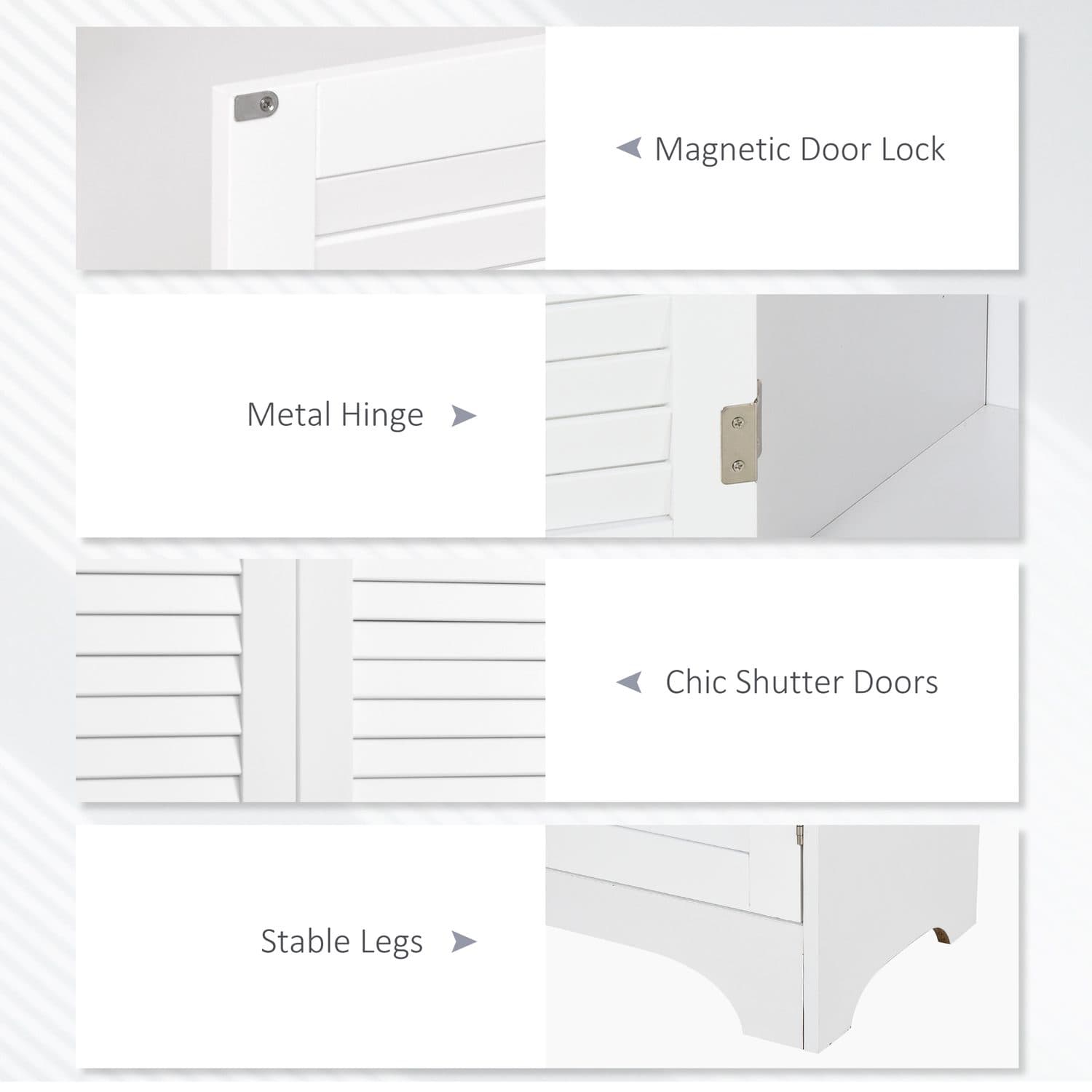 Tall White Retro Bathroom Cabinet - image 5