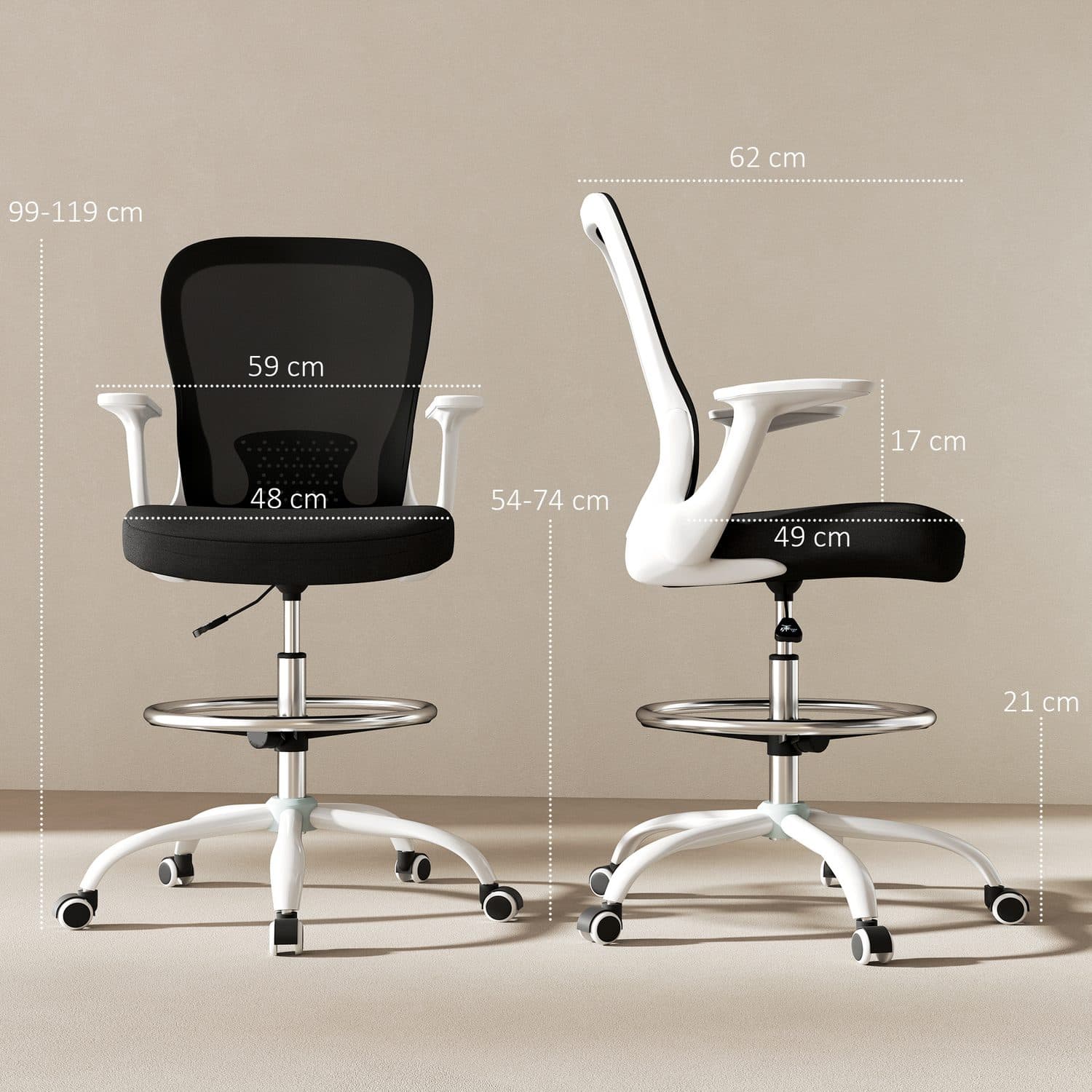 Ergonomic Mesh Draughtsman Chair for Elevated Comfort - image 3