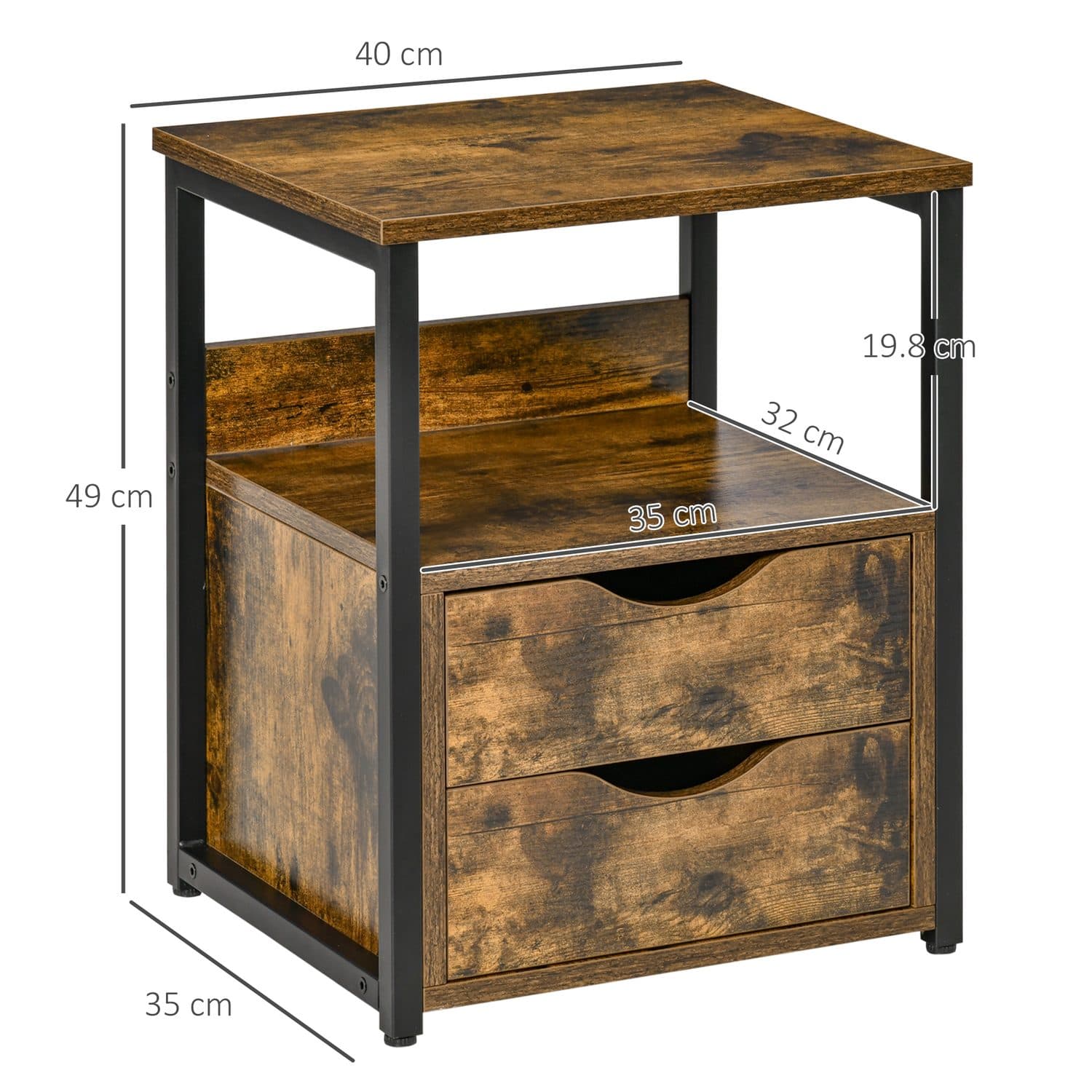 Industrial Bedside Table Set - image 2
