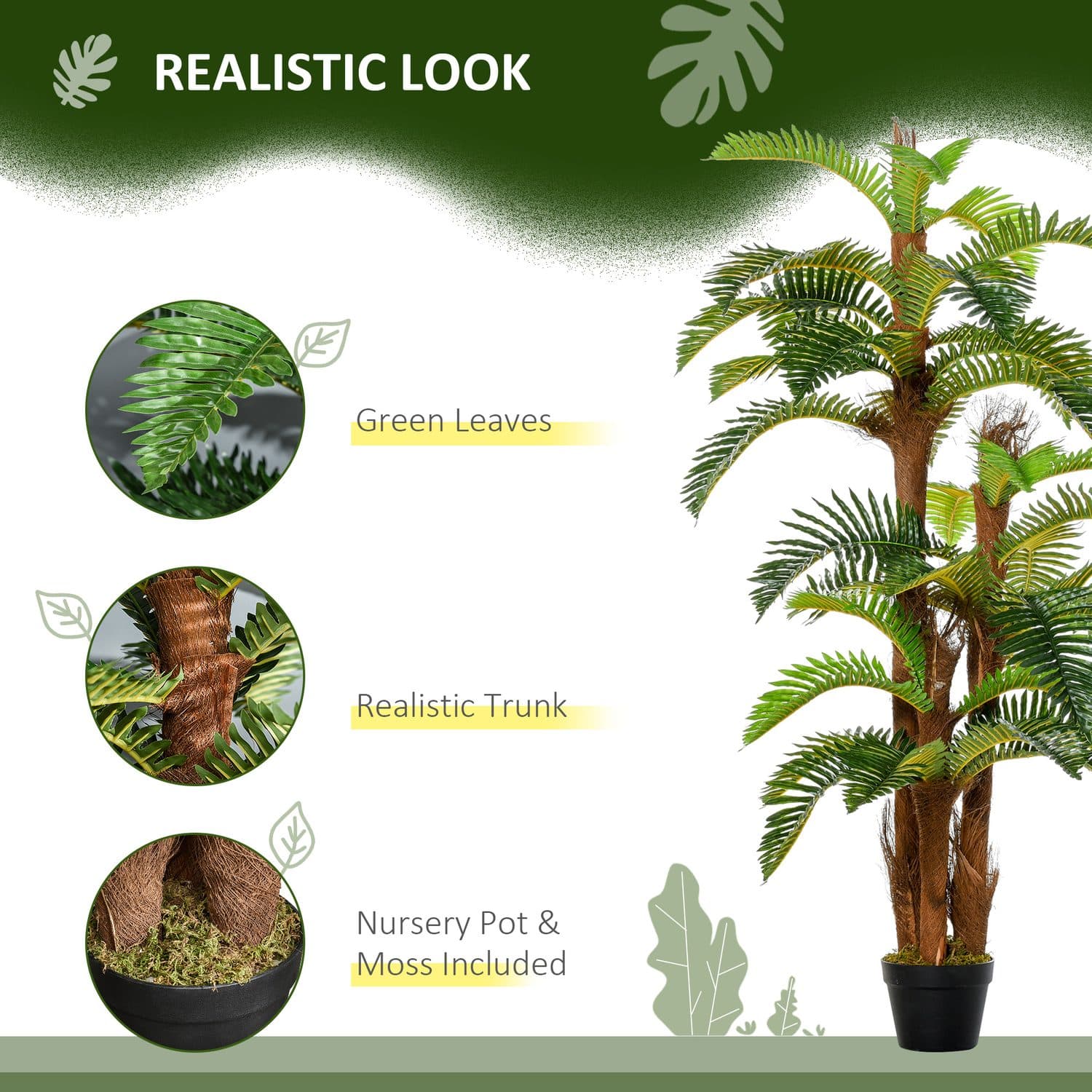 Faux Tropical Fern Trees 150cm — Set of 2 in Weighted Pots - image 5