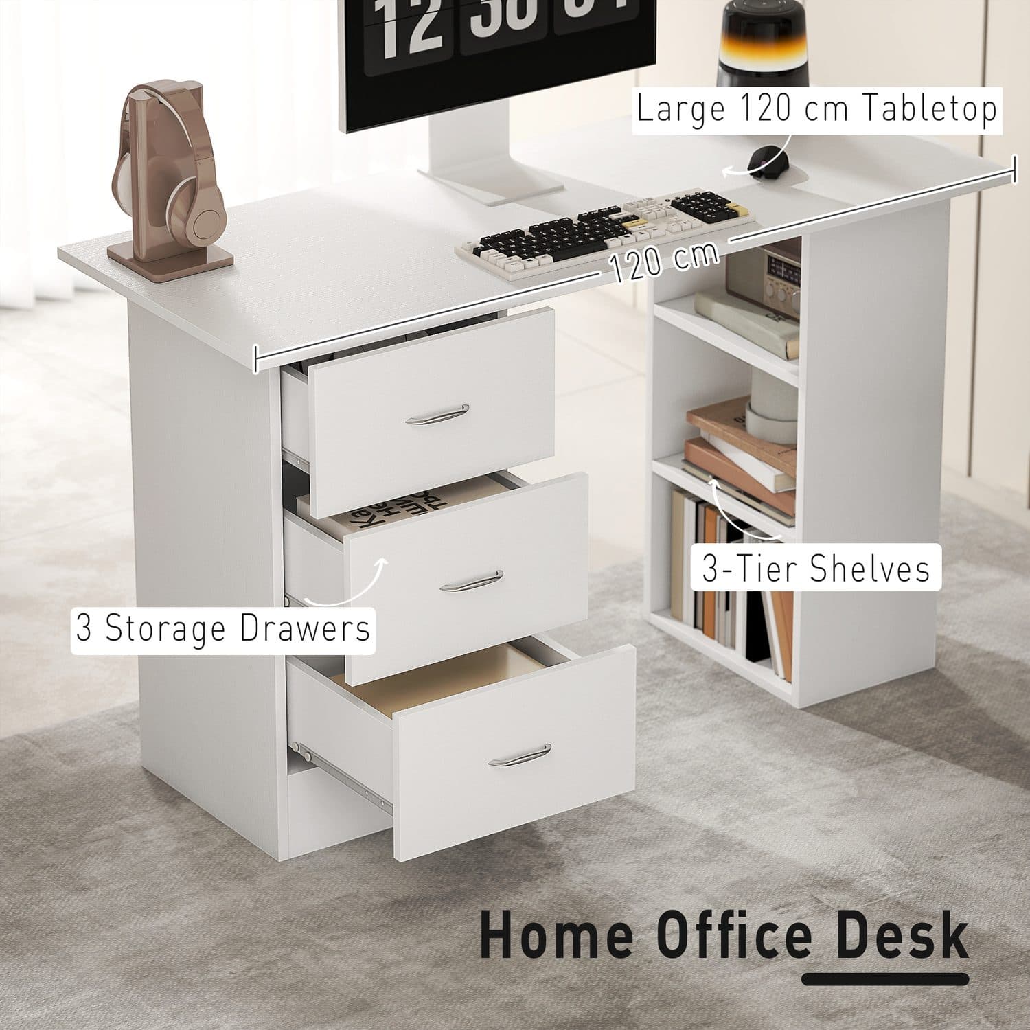 Modern White Desk - image 2