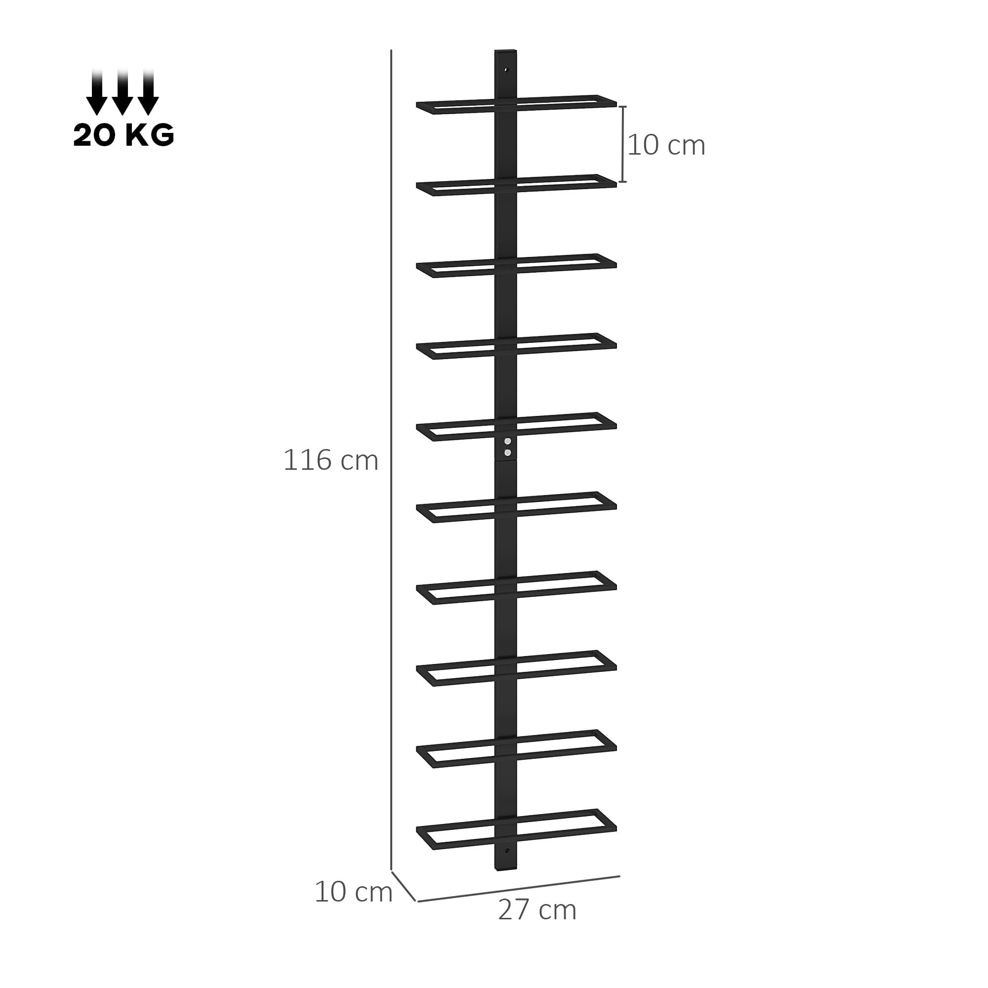 Display 10 bottles neatly with a slim wall wine rack - image 4