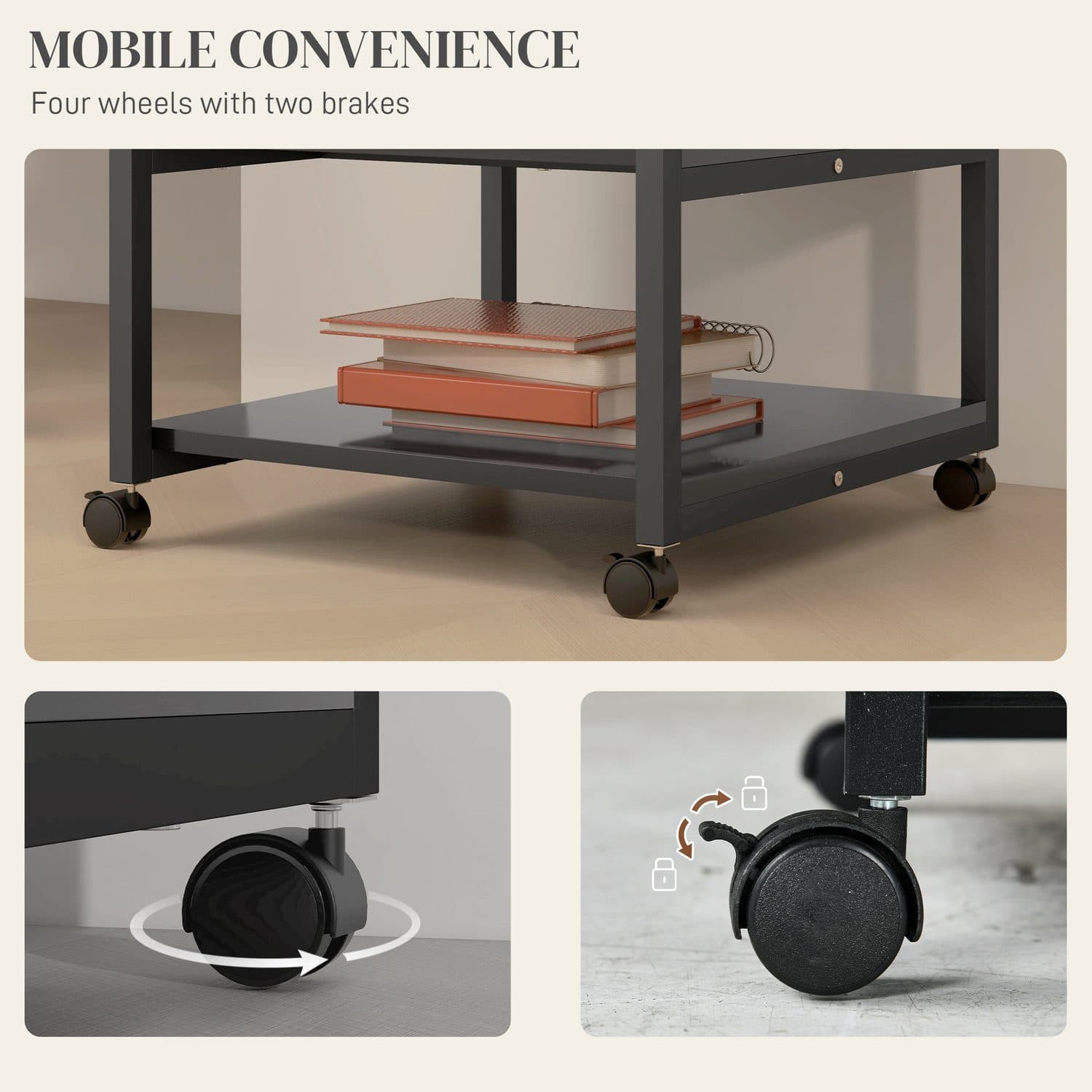 Mobile Three-Tier Printer Stand for Home Office Storage - image 5
