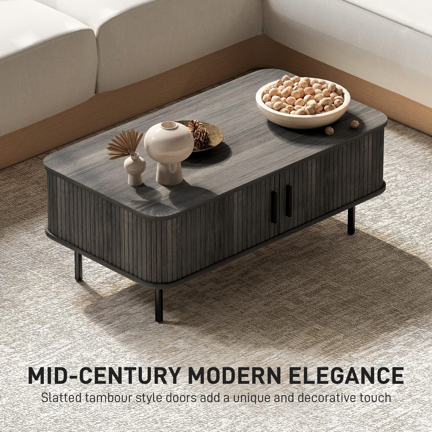 Grey Wood-Effect Coffee Table with Clever Sliding Storage - image 5