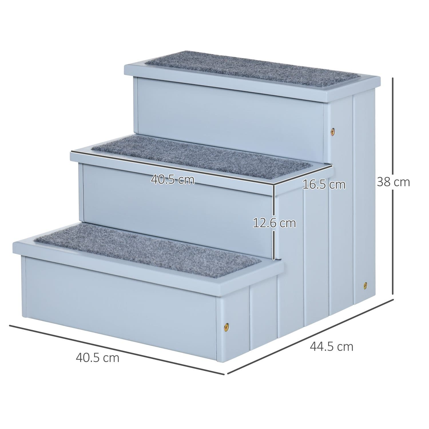Grey Wooden Dog Steps for Beds and Sofas - image 1